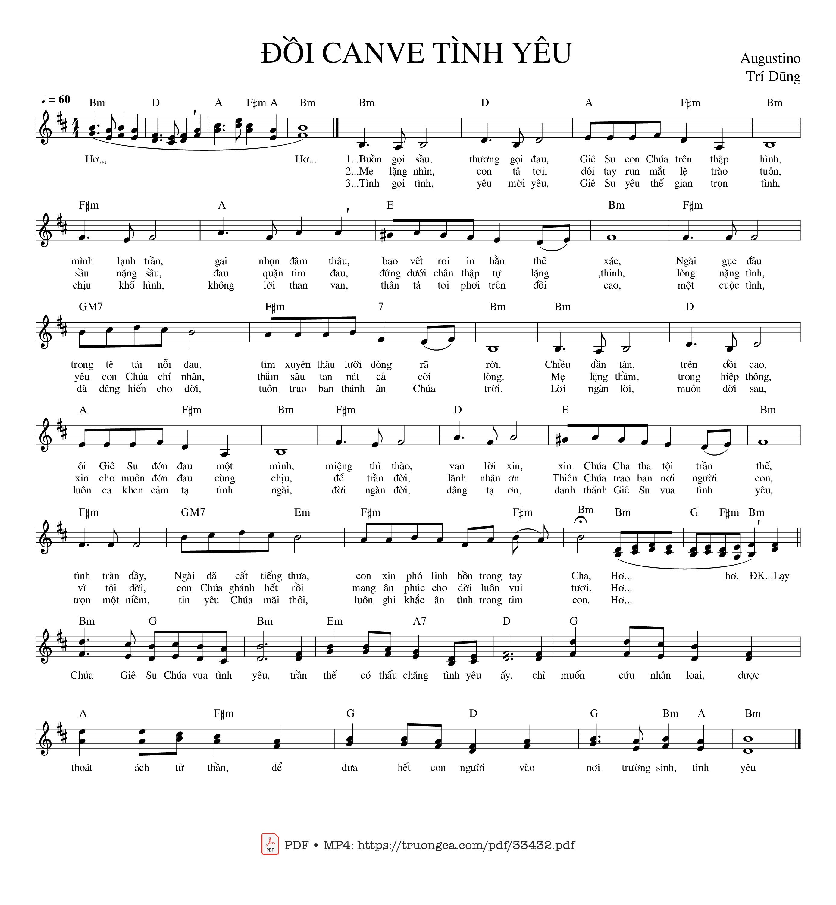 Sheet PDF of Đồi Canve Tình Yêu