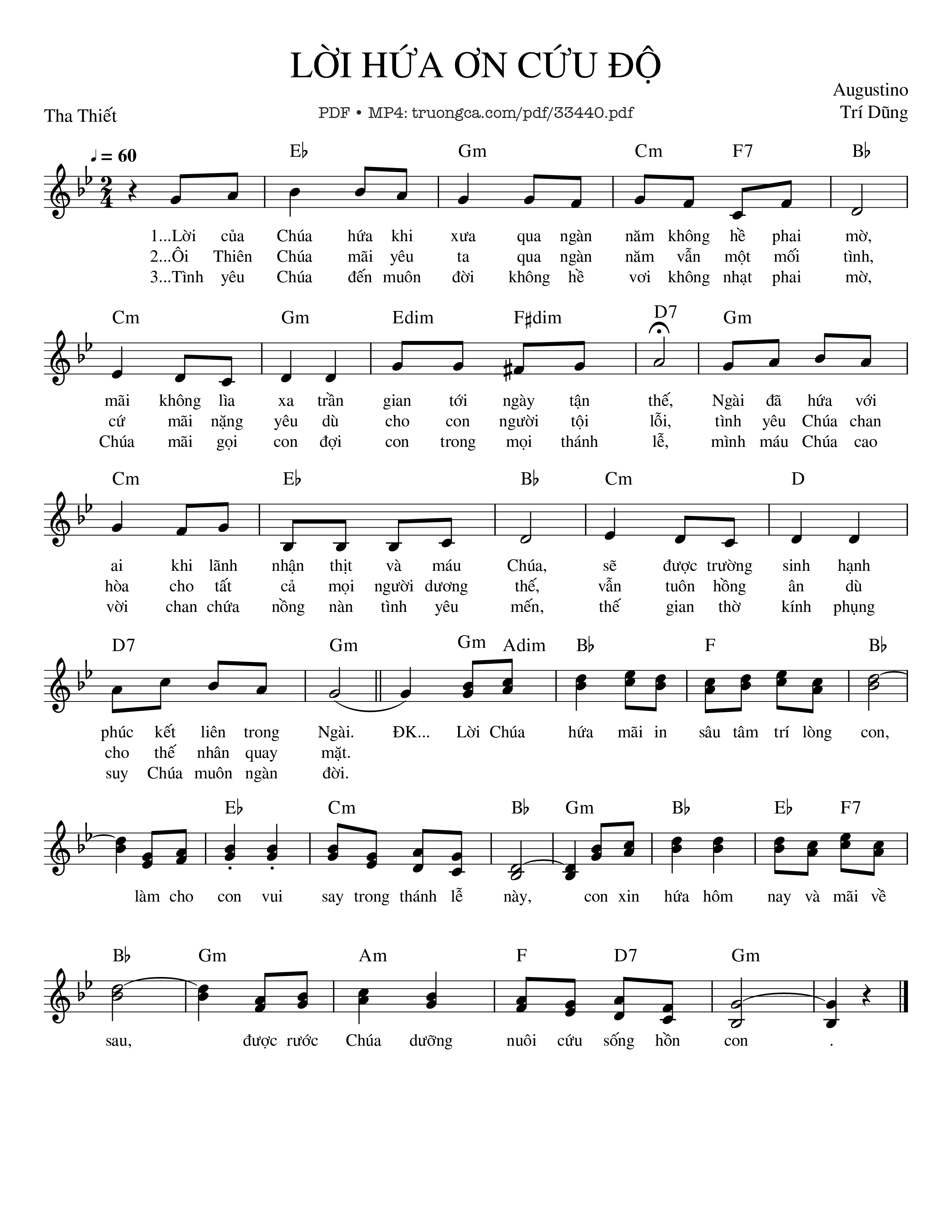 Sheet PDF of Lời Hứa Ơn Cứu Độ