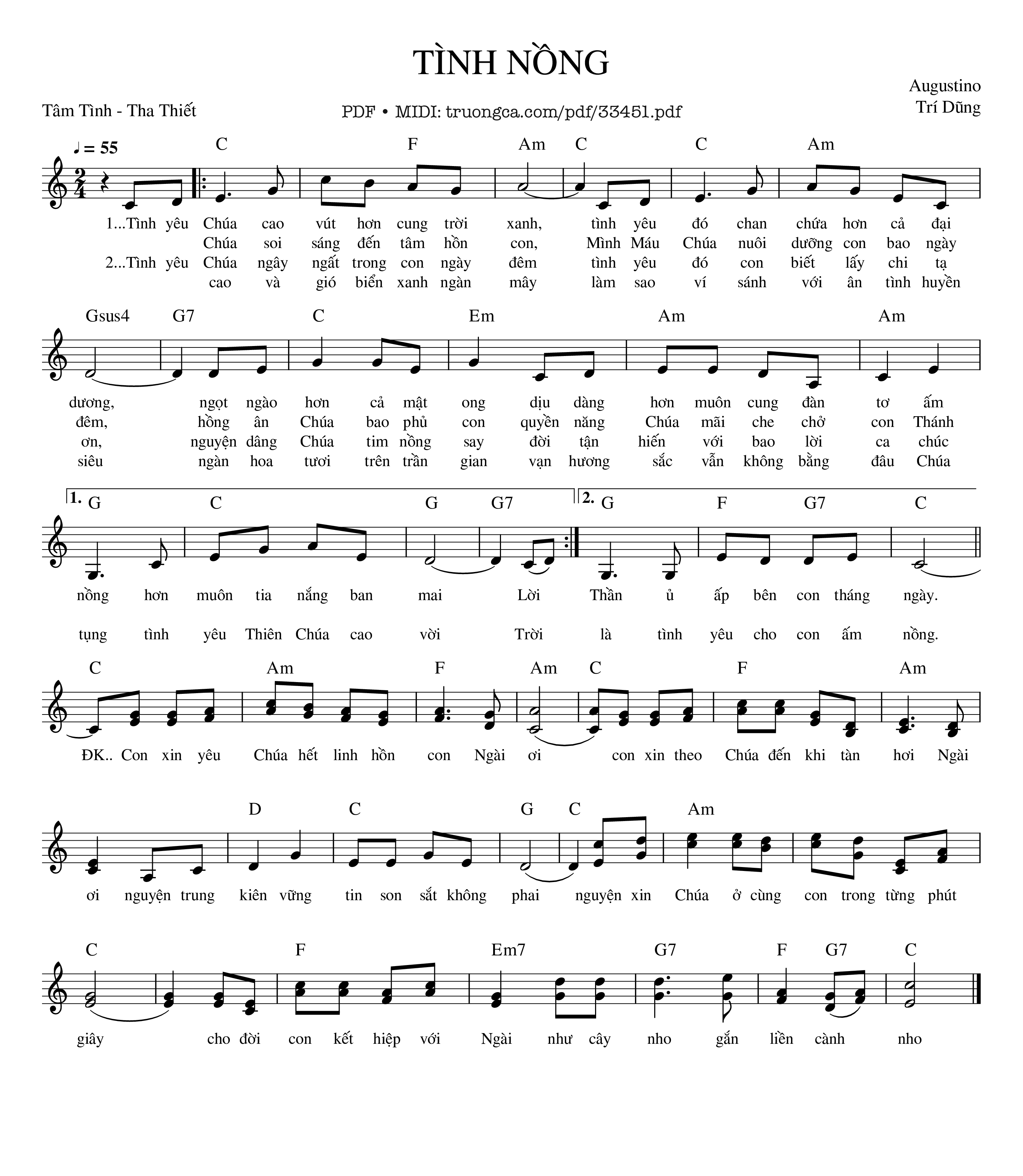 Tình Nồng - Agustino Trí Dũng