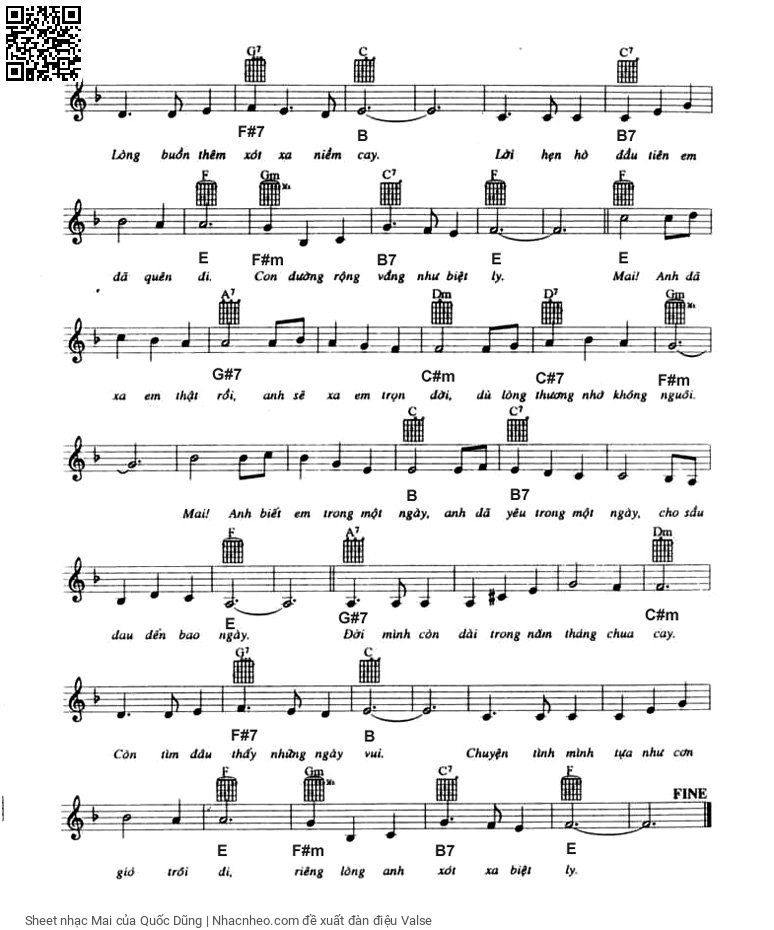 Page 2 of Sheet music PDF Mai - Quốc Dũng