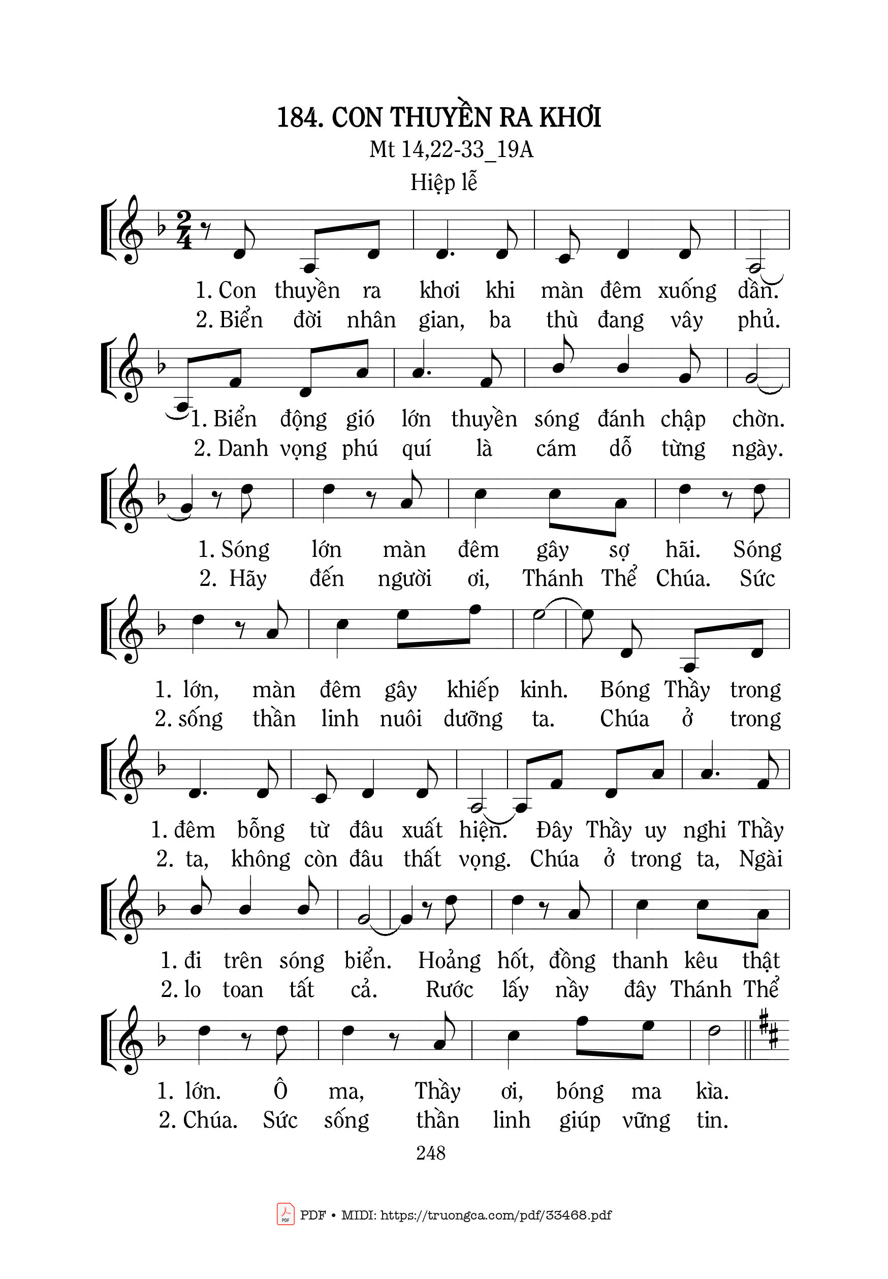 Sheet PDF of Con Thuyền Ra Khơi