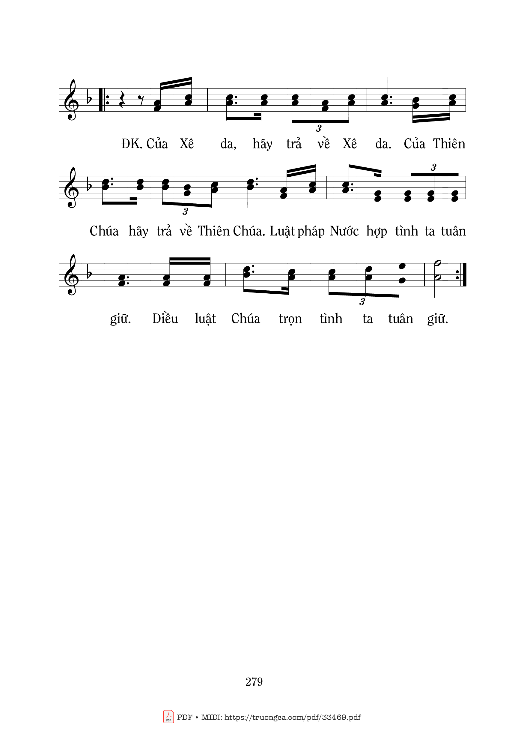 Page 2 of Sheet music PDF Của Xêda - Mi Trầm