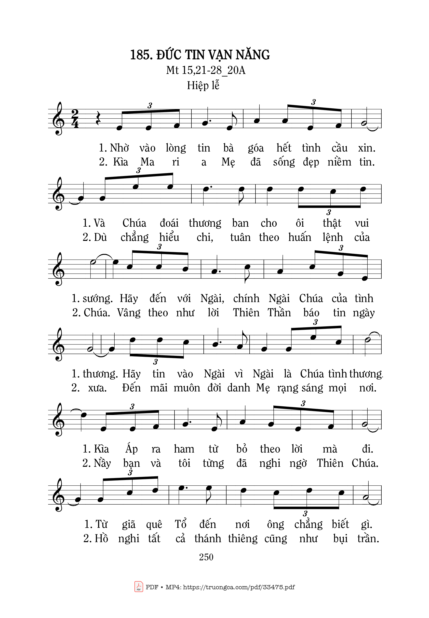 Page 1 of Sheet music PDF Đức Tin Vạn Năng - Mi Trầm