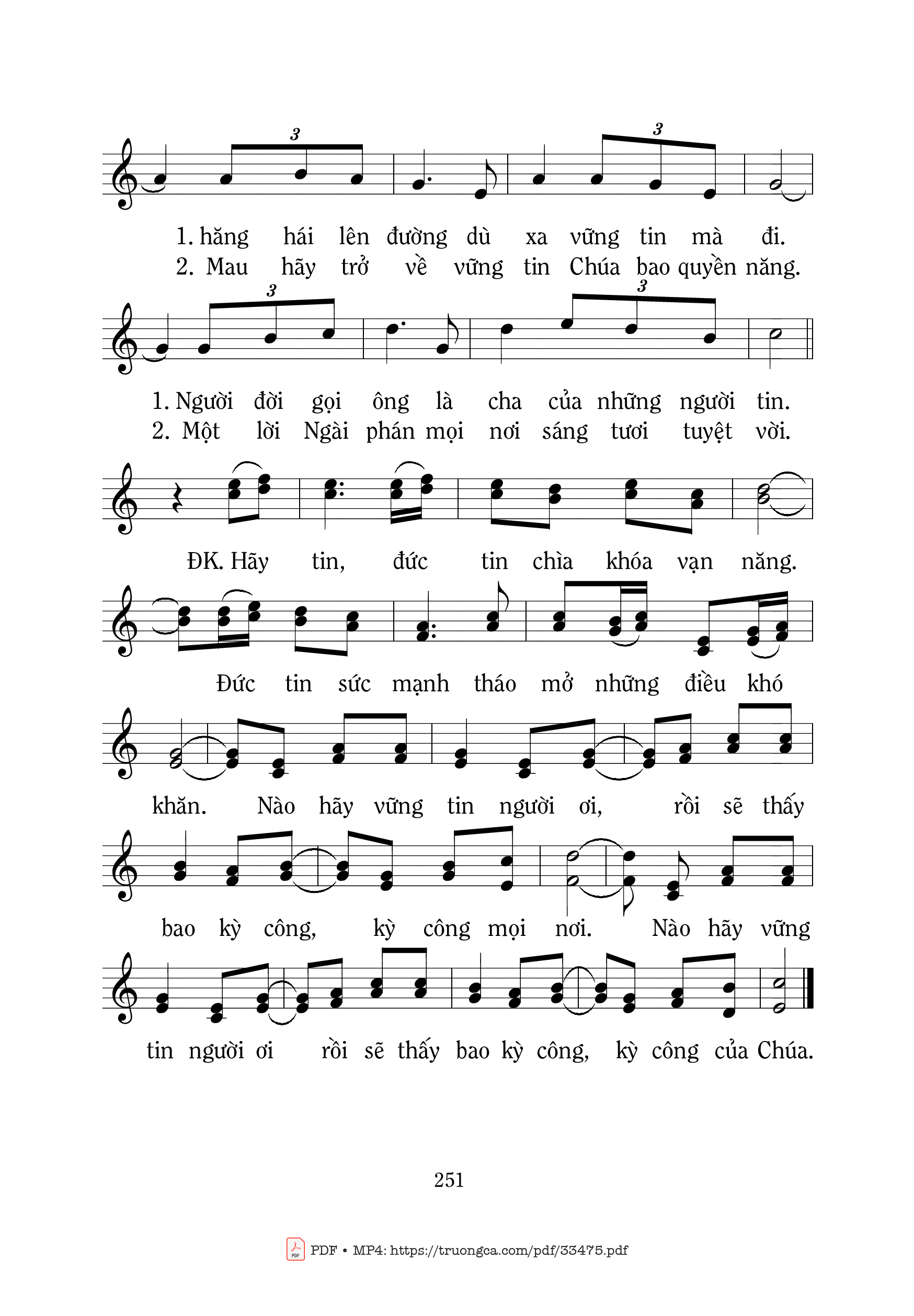Page 2 of Sheet music PDF Đức Tin Vạn Năng - Mi Trầm