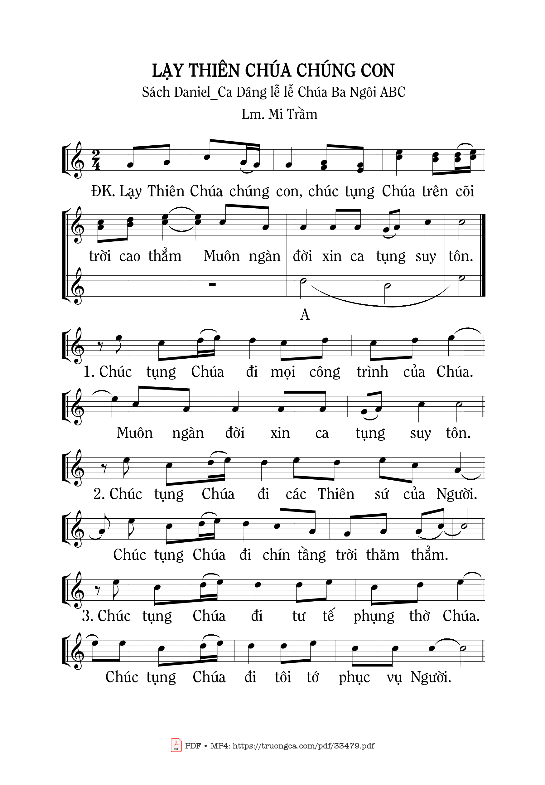 Sheet PDF of Lạy Thiên Chúa Chúng Con