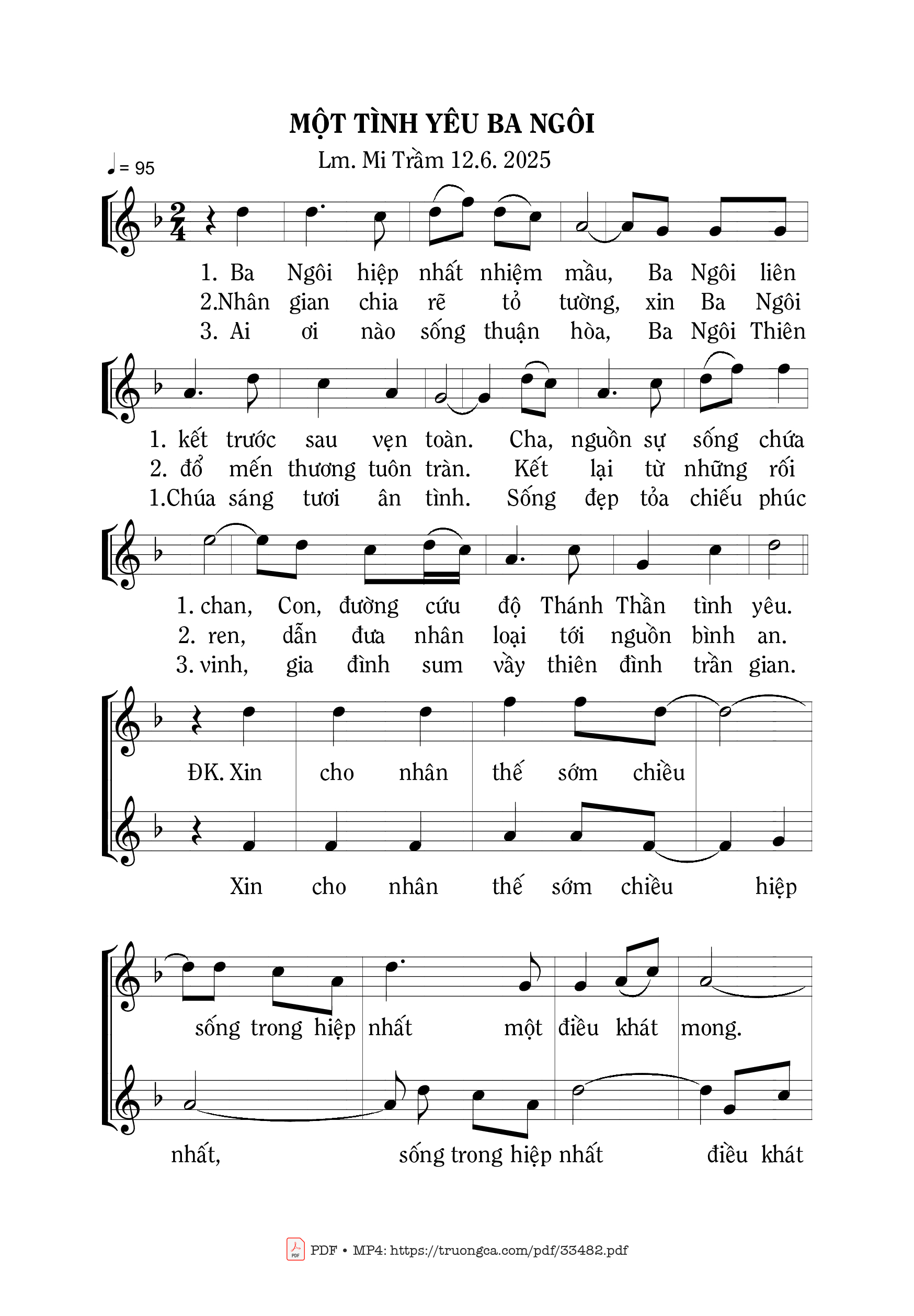 Sheet PDF of Một Tình Yêu Ba Ngôi