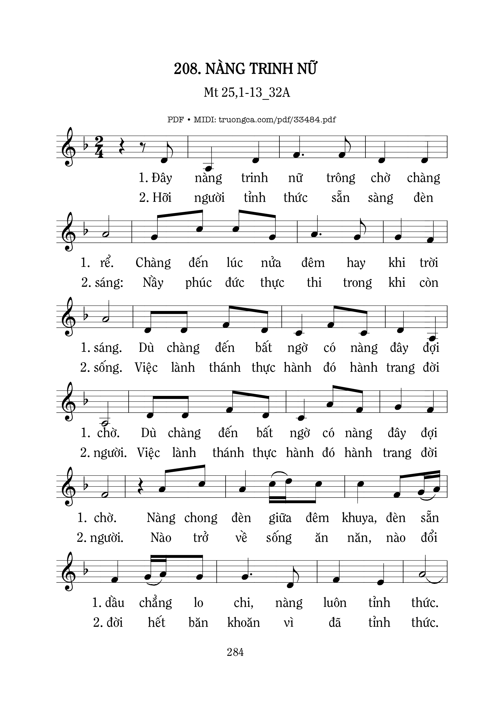 Sheet PDF of Nàng Trinh Nữ