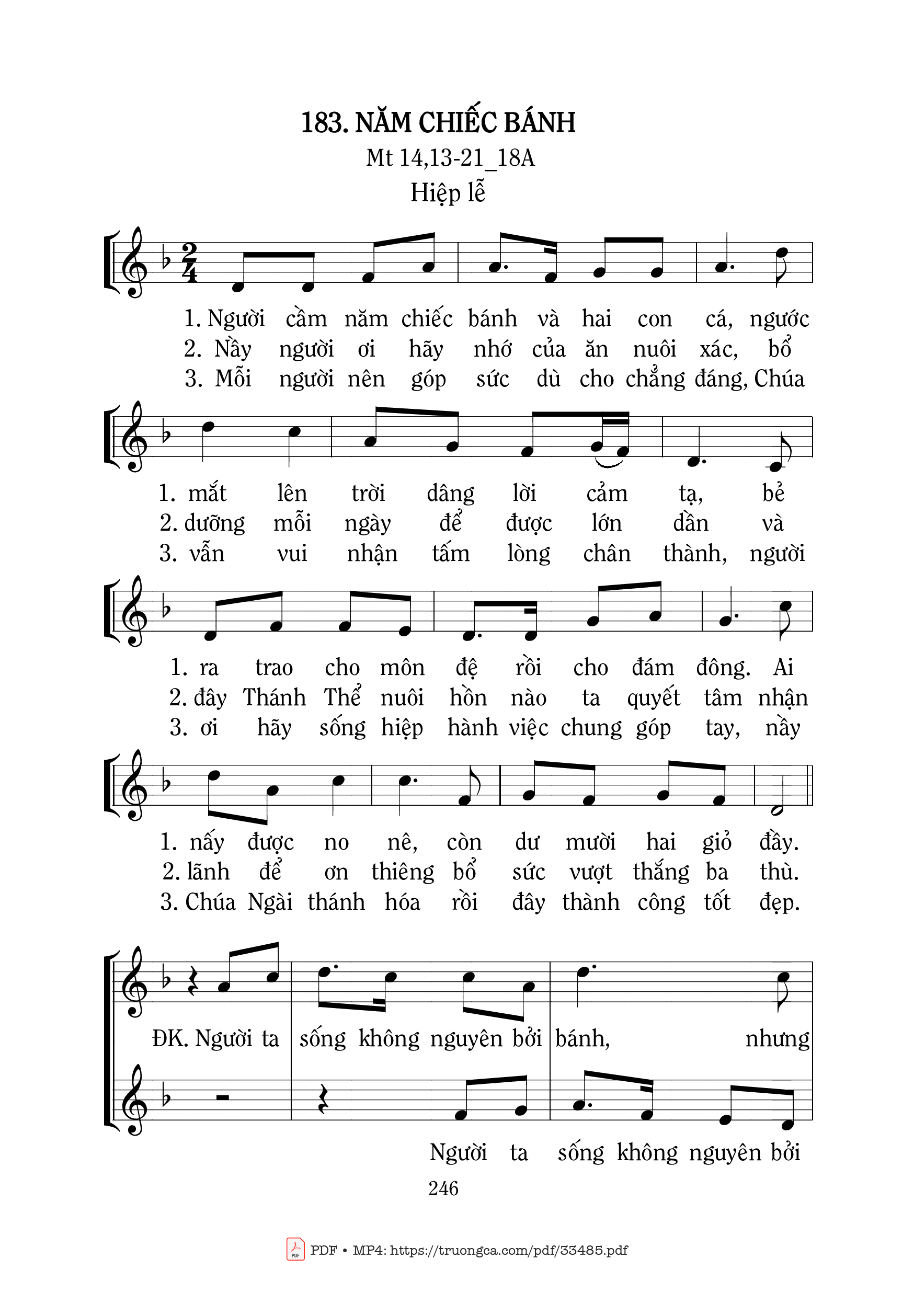 Sheet PDF of Năm Chiếc Bánh