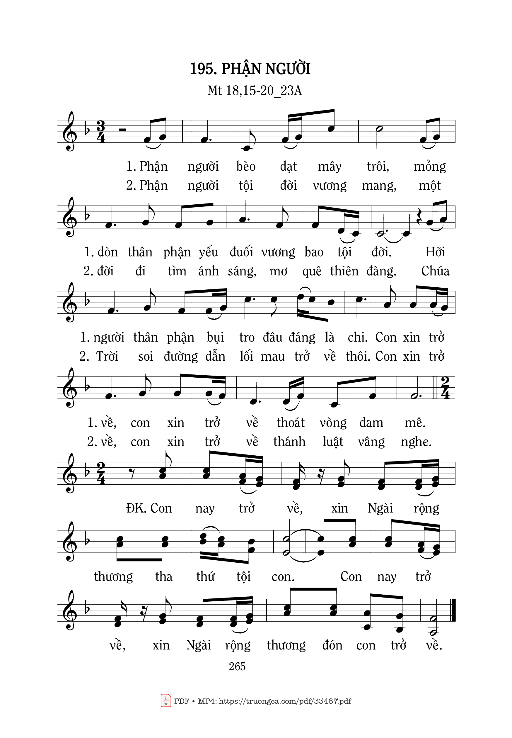 Sheet PDF of Phận Người