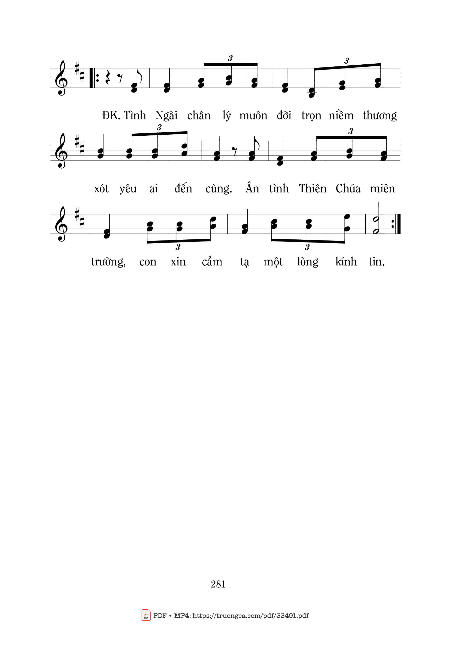 Page 2 of Sheet music PDF Tình Chúa Mến Thương - Mi Trầm