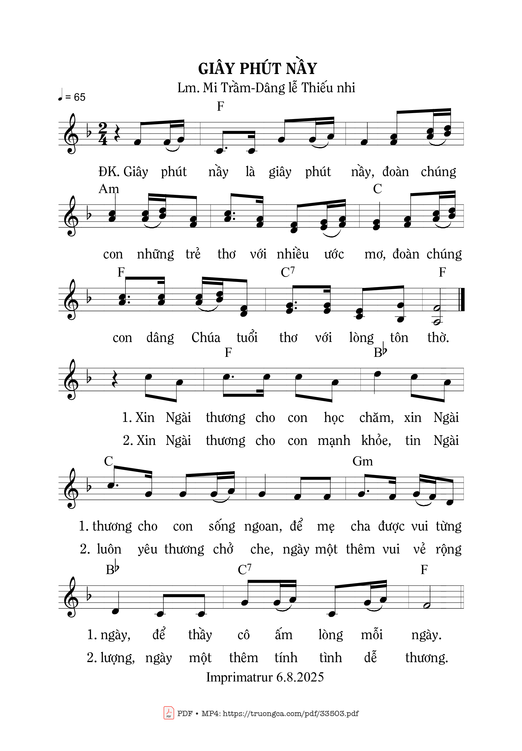 Sheet PDF of Giây Phút Này