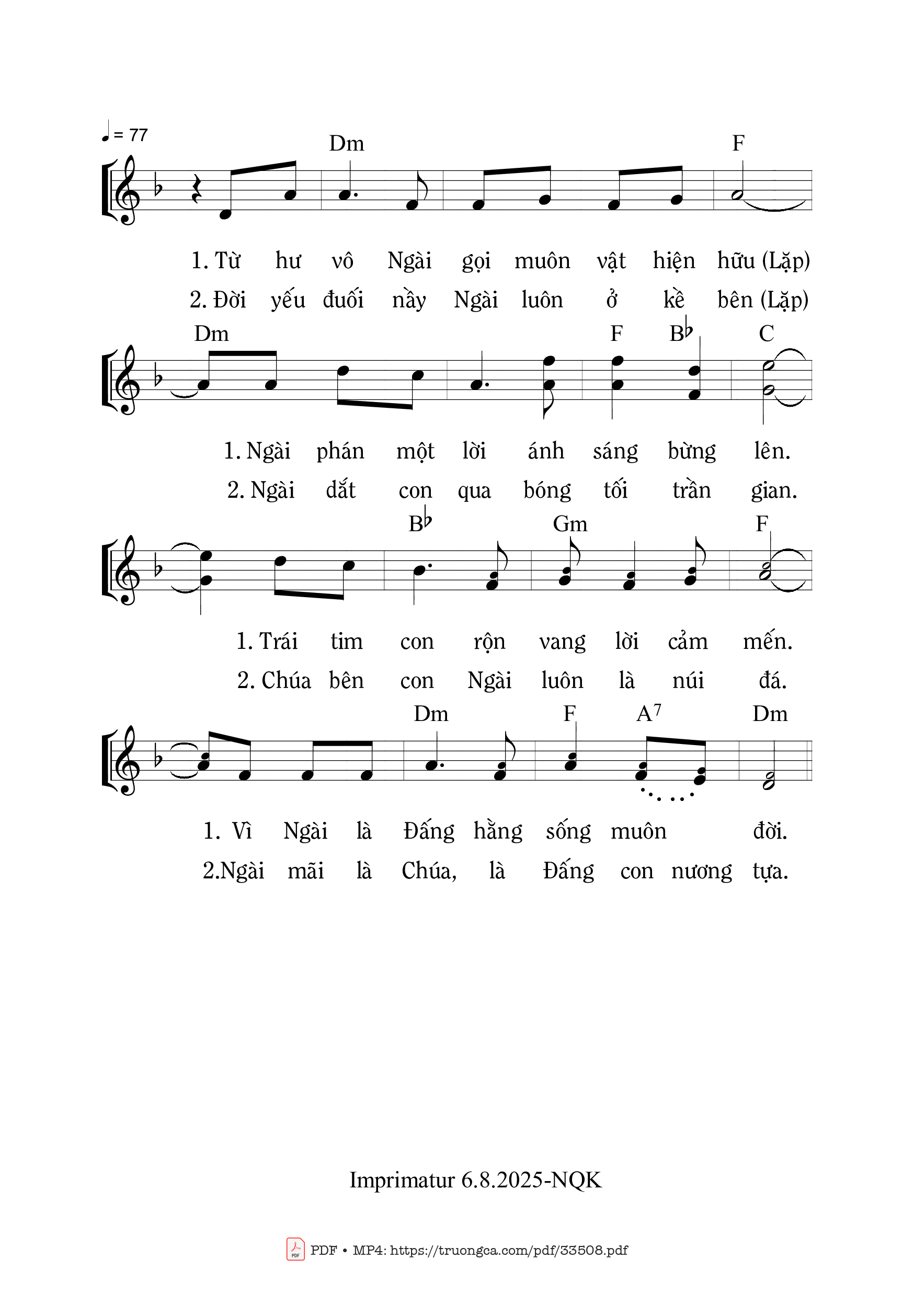 Page 2 of Sheet music PDF Ngài Là Thiên Chúa - Mi Trầm