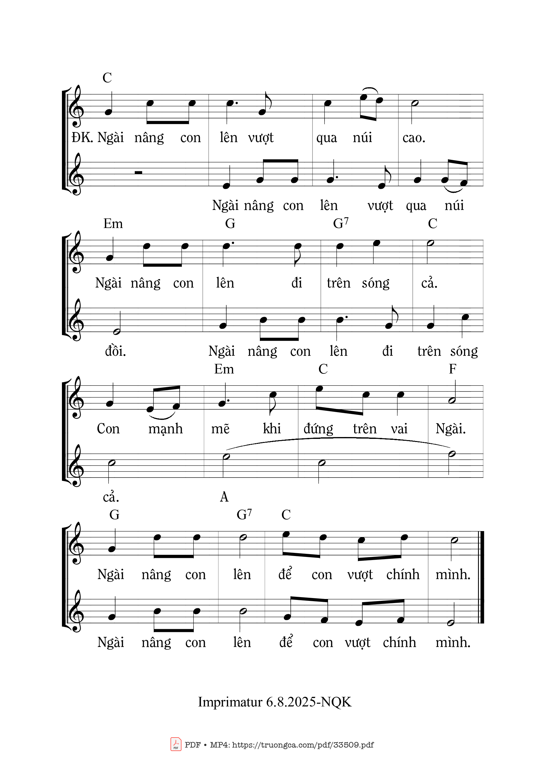 Page 2 of Sheet music PDF Ngài Nâng Con Lên - Mi Trầm