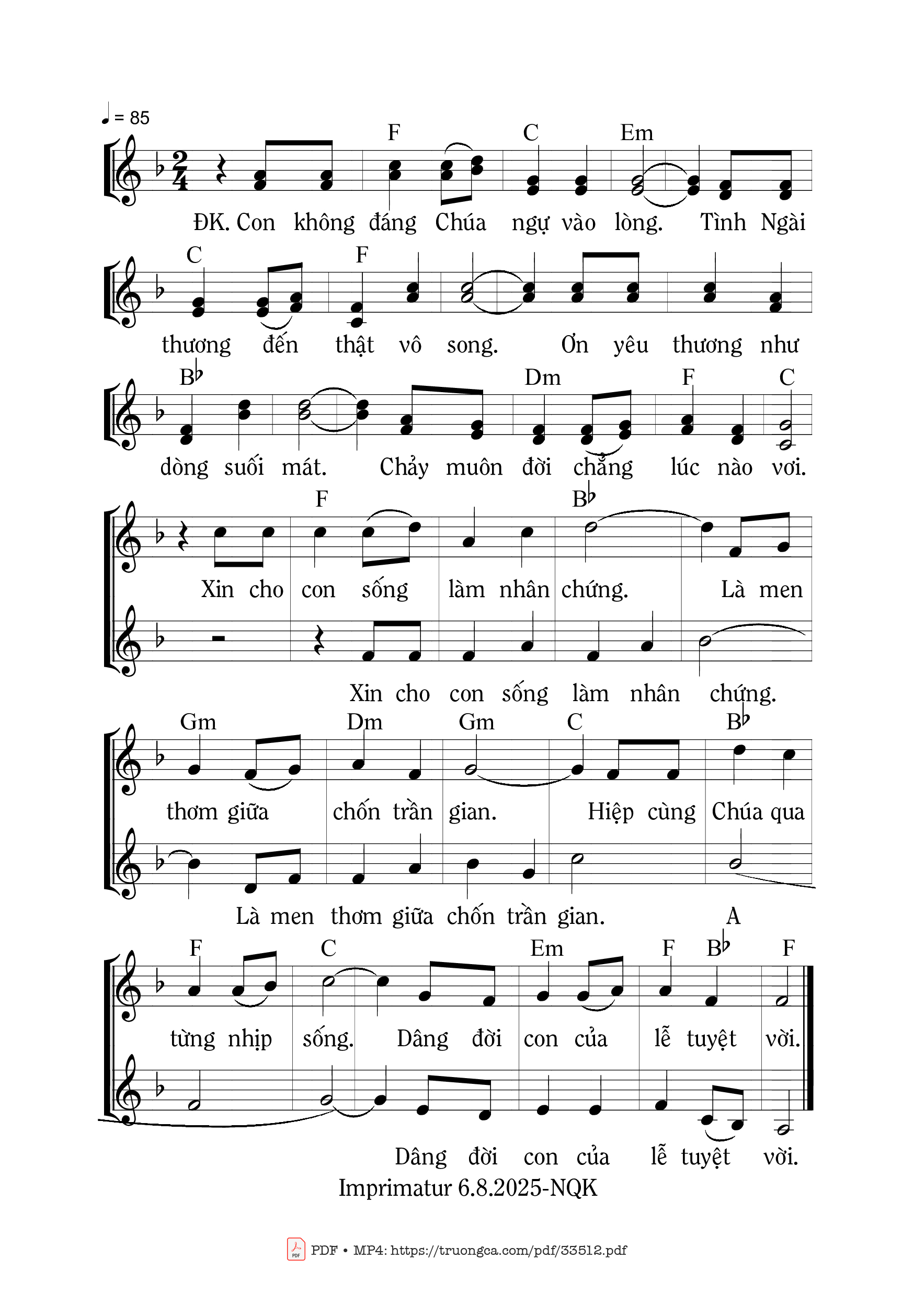 Page 2 of Sheet music PDF Phúc Phận Diệu Kỳ - Mi Trầm