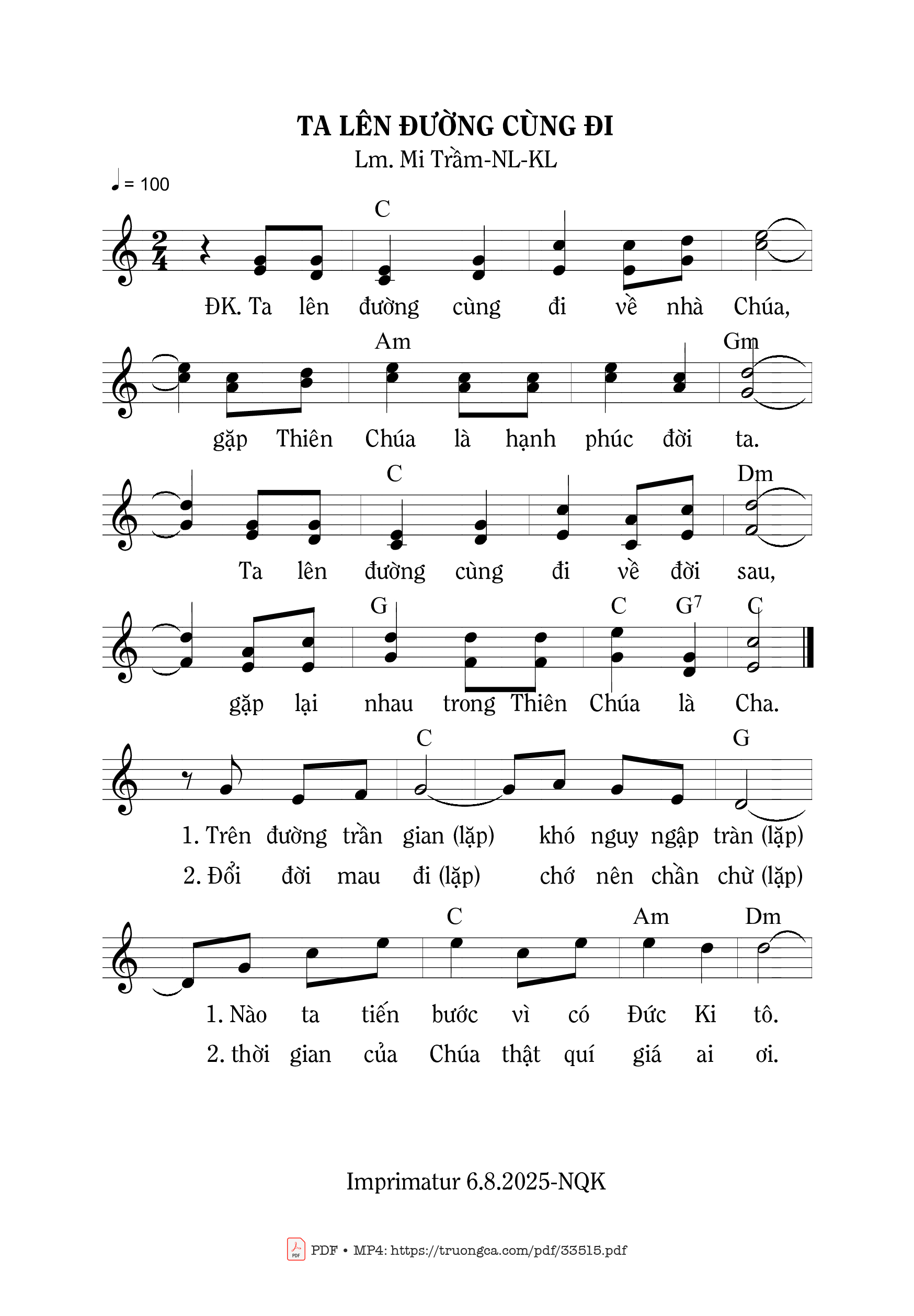 Sheet PDF of Ta Lên Đường Cùng Đi