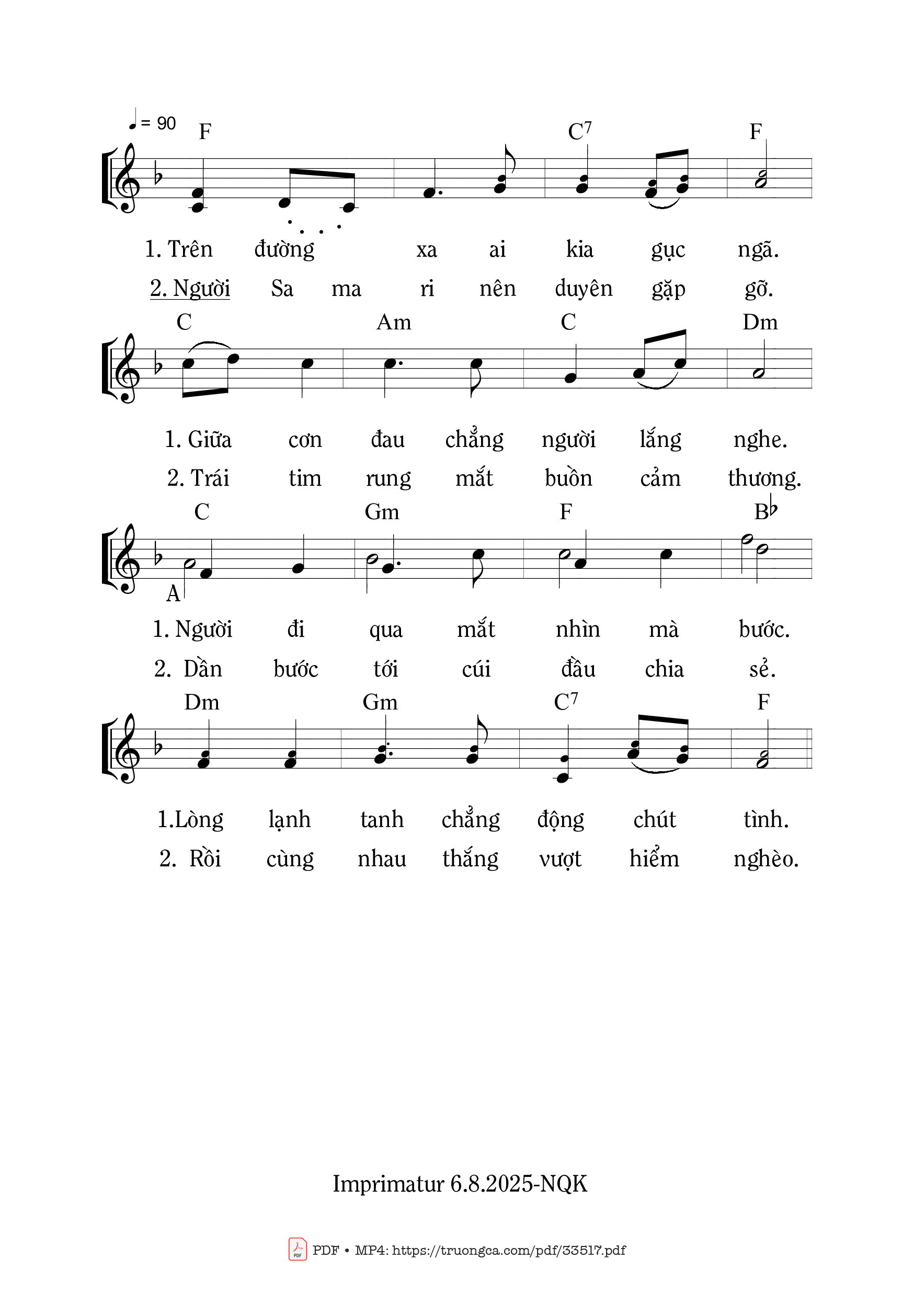Page 2 of Sheet music PDF Tình Yêu Thương - Mi Trầm