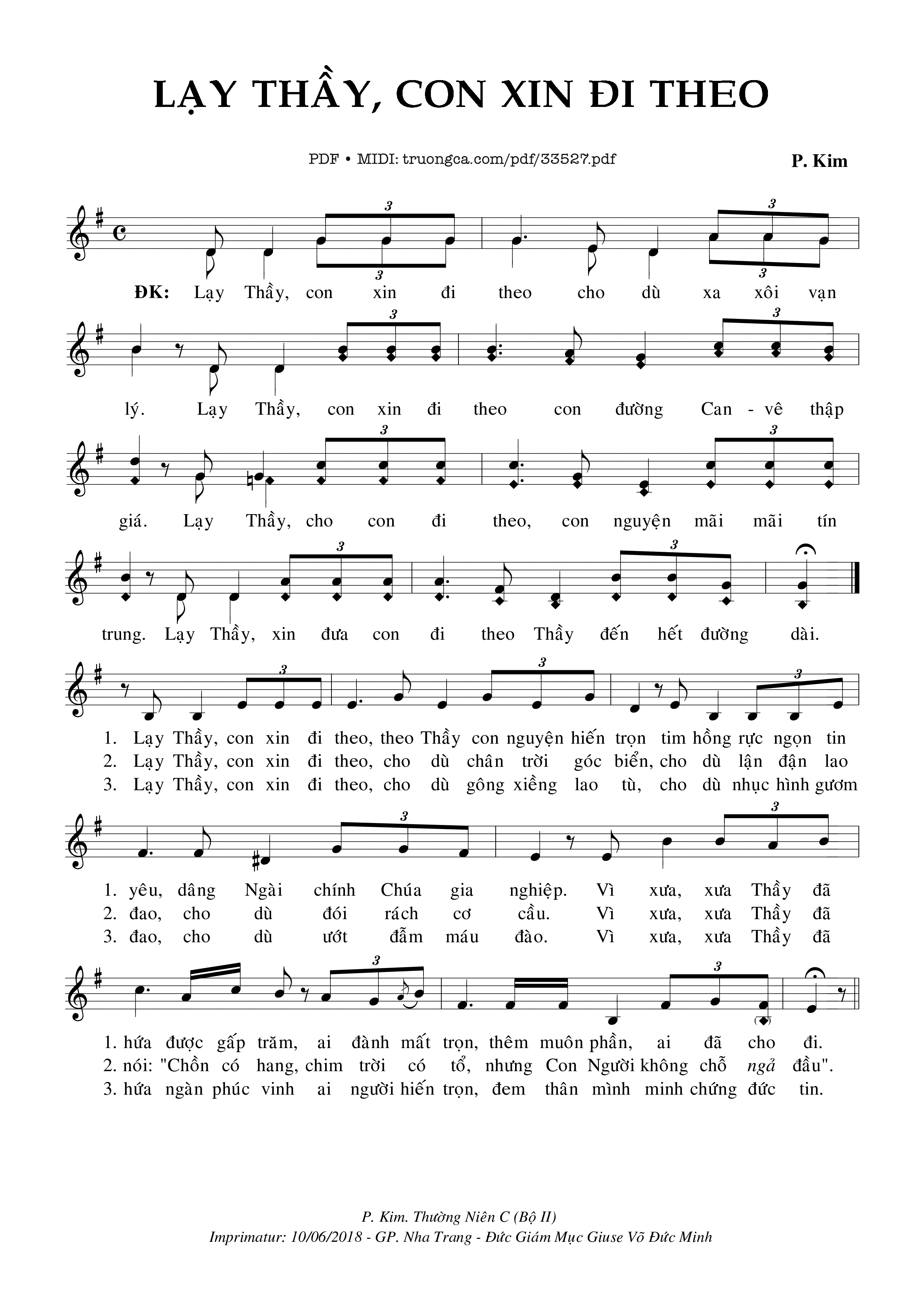 Lạy Thầy Con Xin Đi Theo