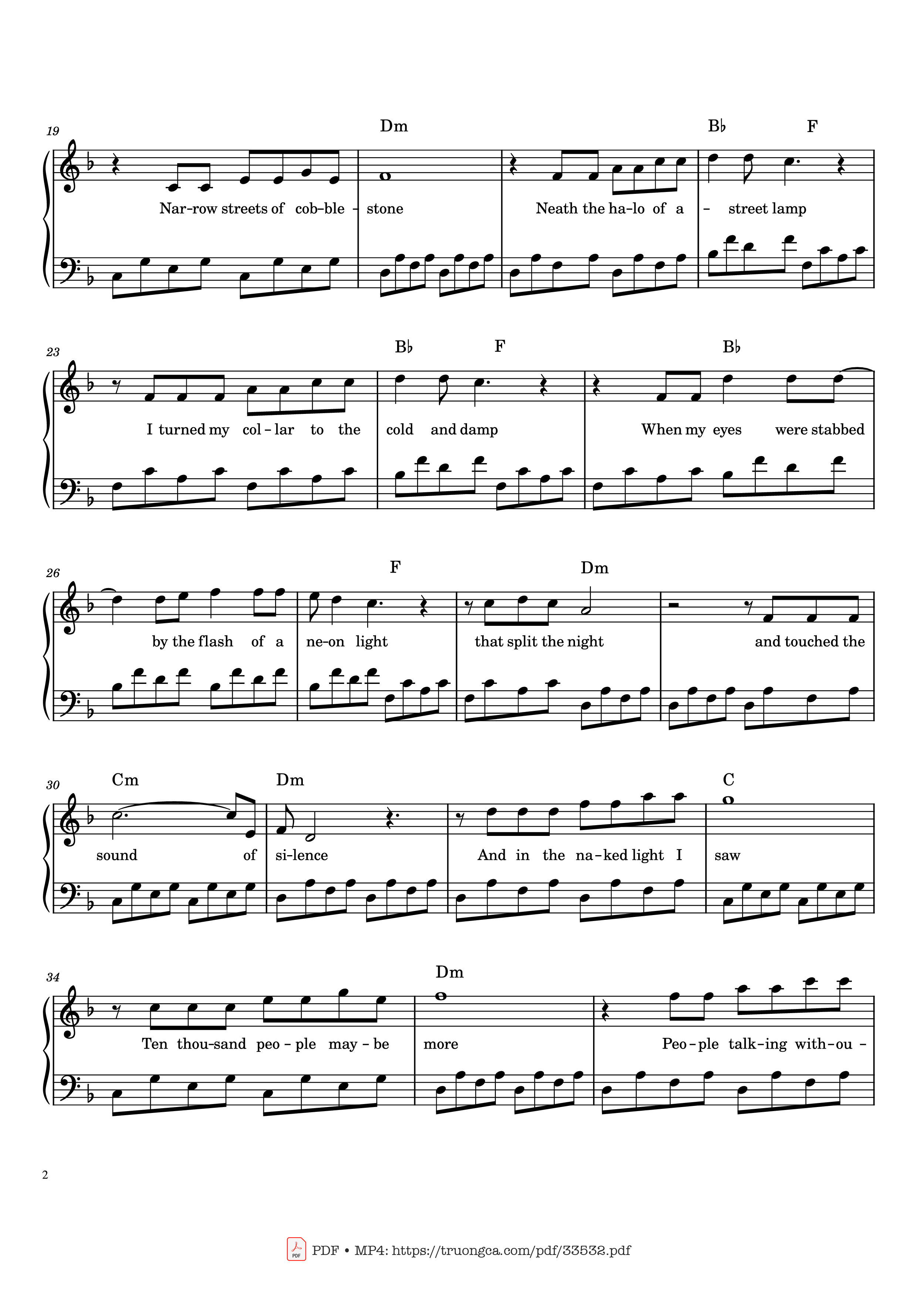 Page 2 of Sheet music PDF The Sound of Silence - Paul Simon