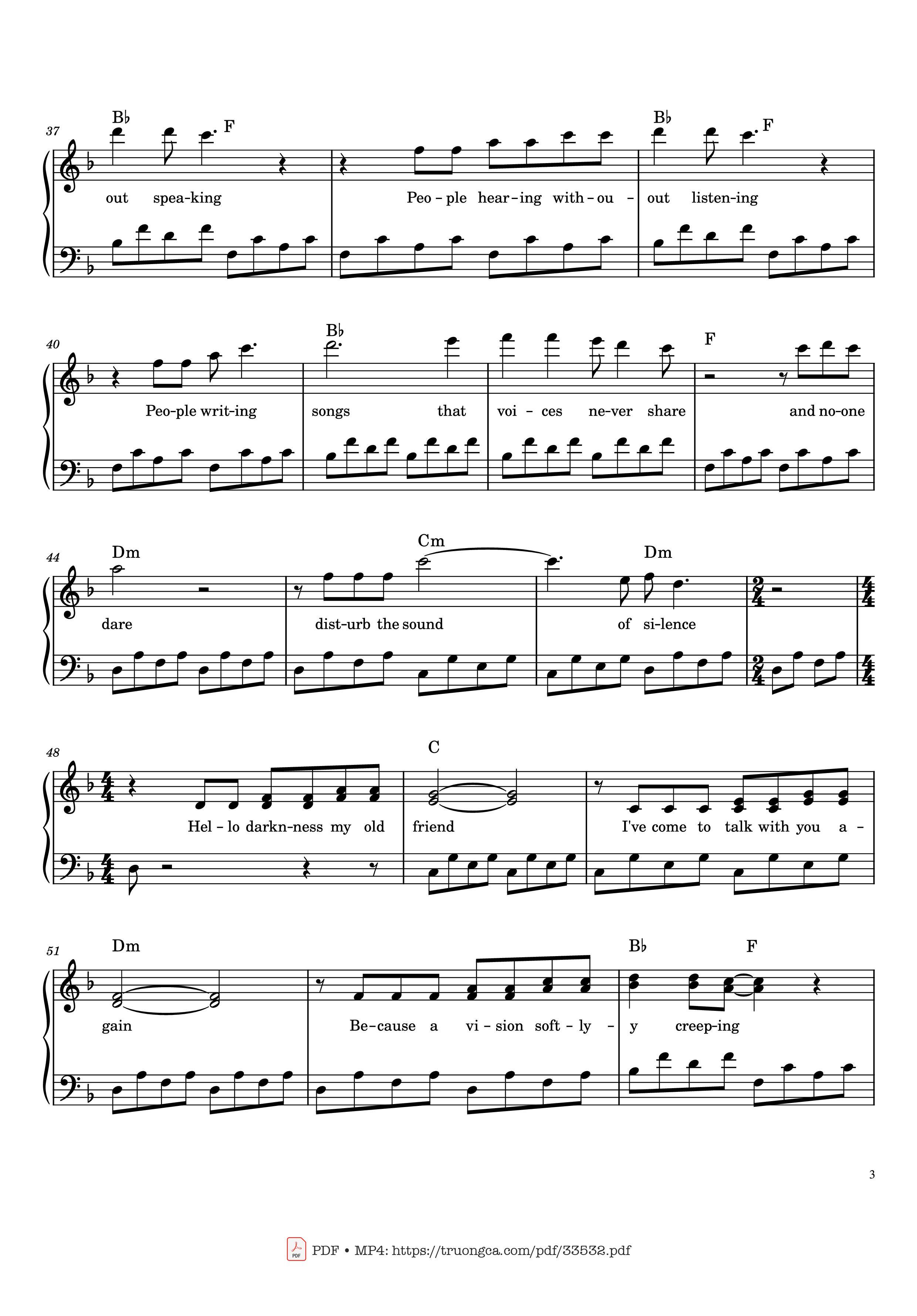 Page 3 of Sheet music PDF The Sound of Silence - Paul Simon