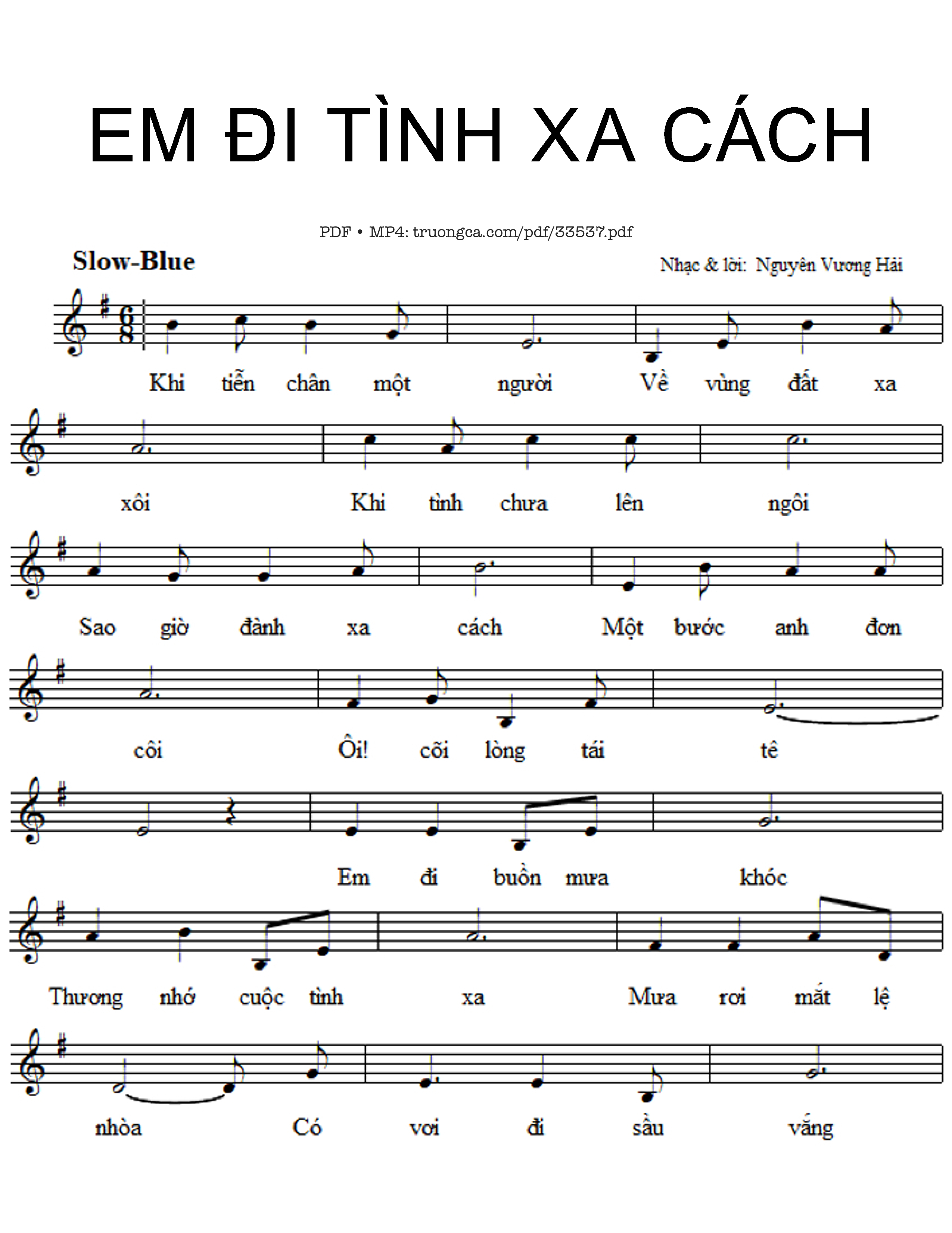 Em đi tình xa cách