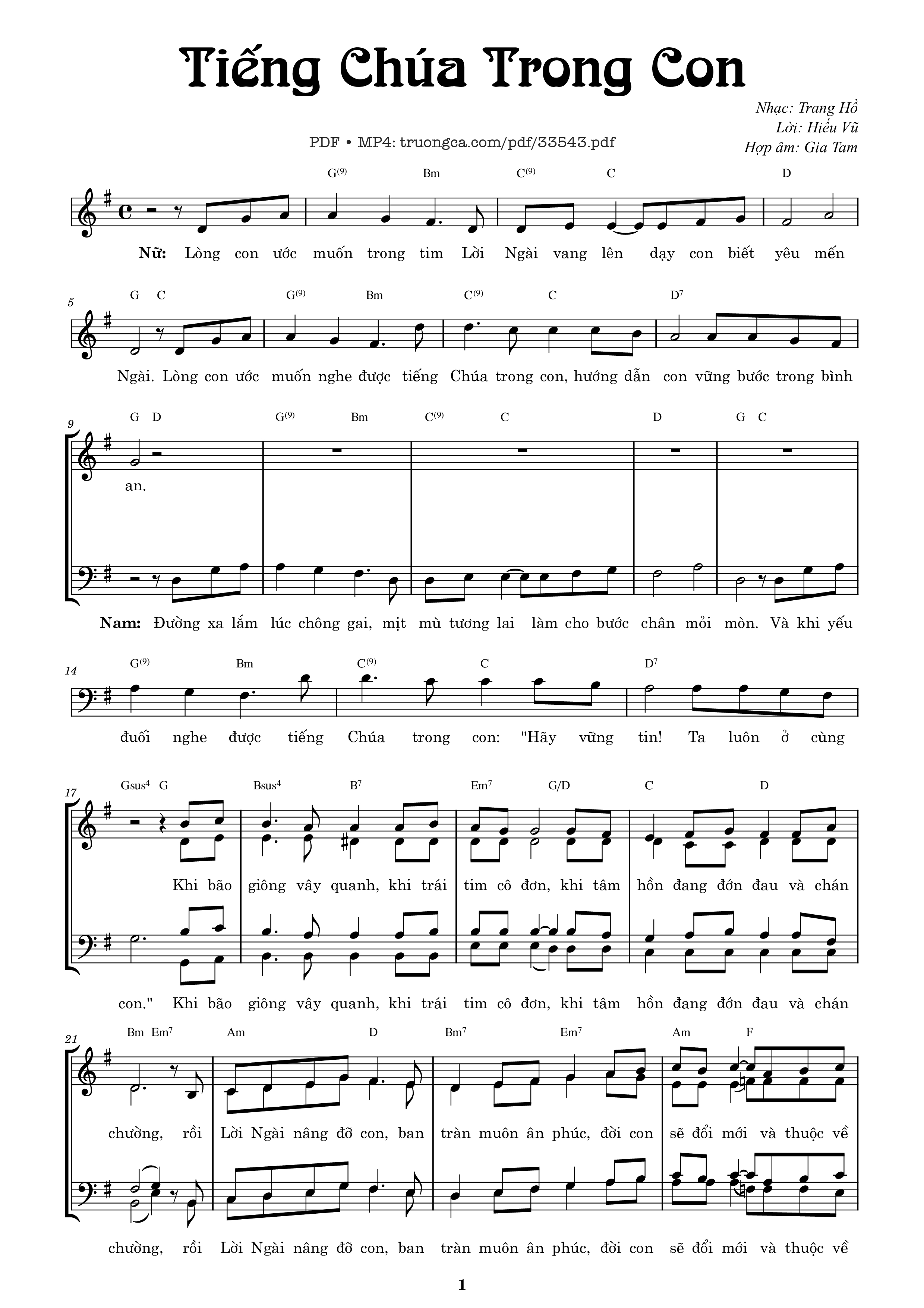 Sheet PDF of Tiếng Chúa trong con