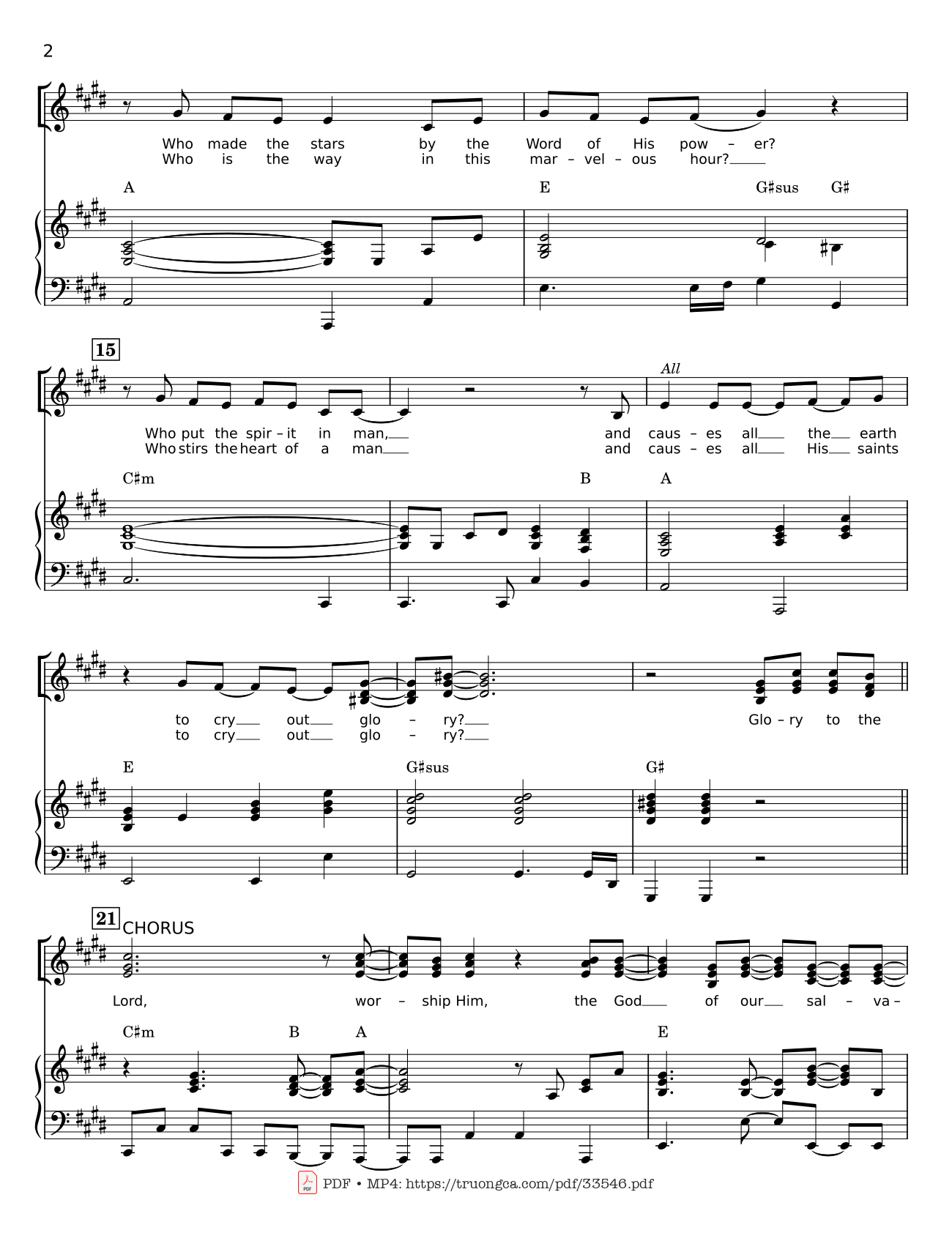 Page 2 of Sheet music PDF Glory To The Lord Piano - LYNN DESHAZO