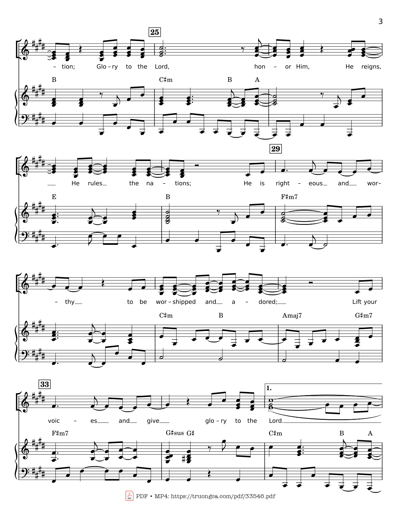 Page 3 of Sheet music PDF Glory To The Lord Piano - LYNN DESHAZO