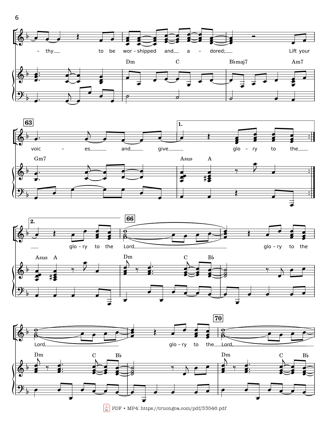 Page 6 of Sheet music PDF Glory To The Lord Piano - LYNN DESHAZO
