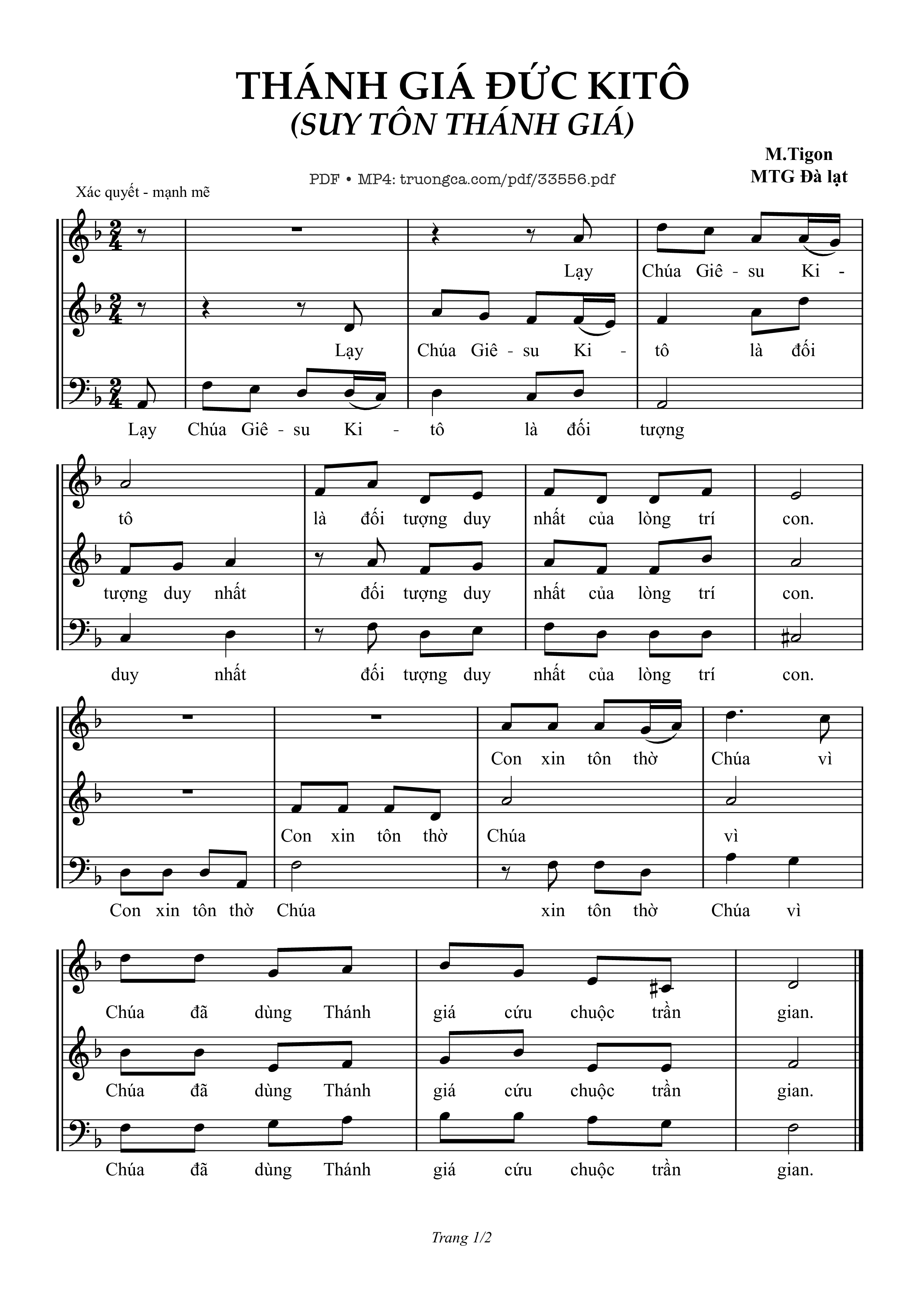 Sheet PDF of Thánh Giá Đức Kitô