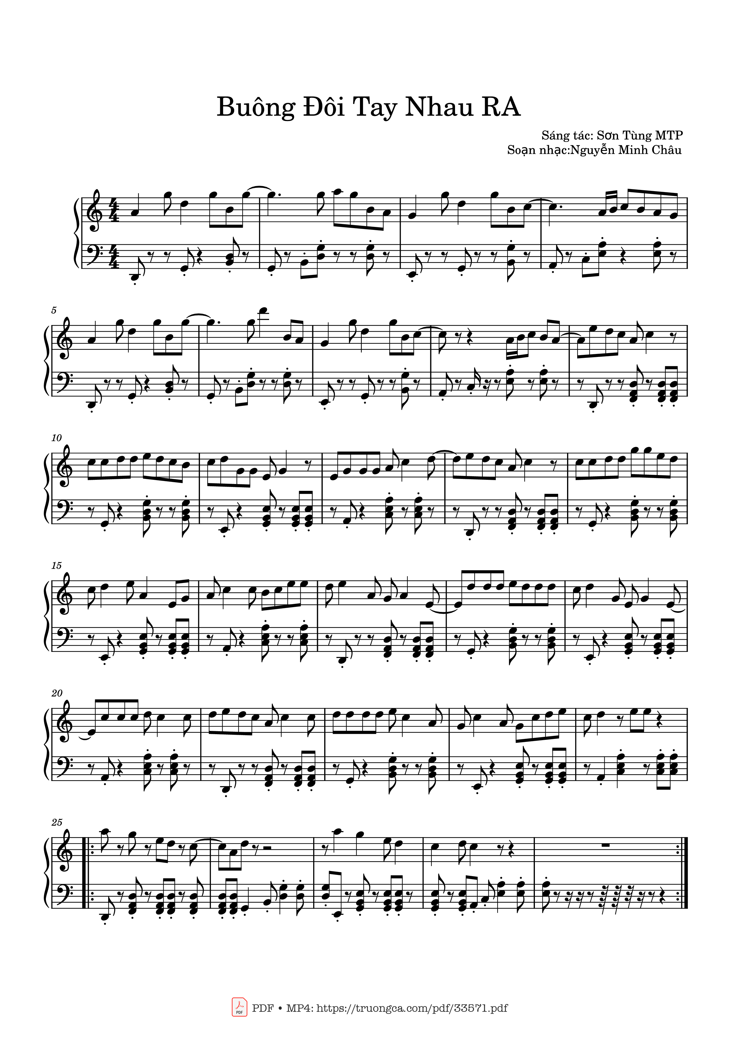 Sheet PDF of Buông Đôi Tay Nhau RA Piano