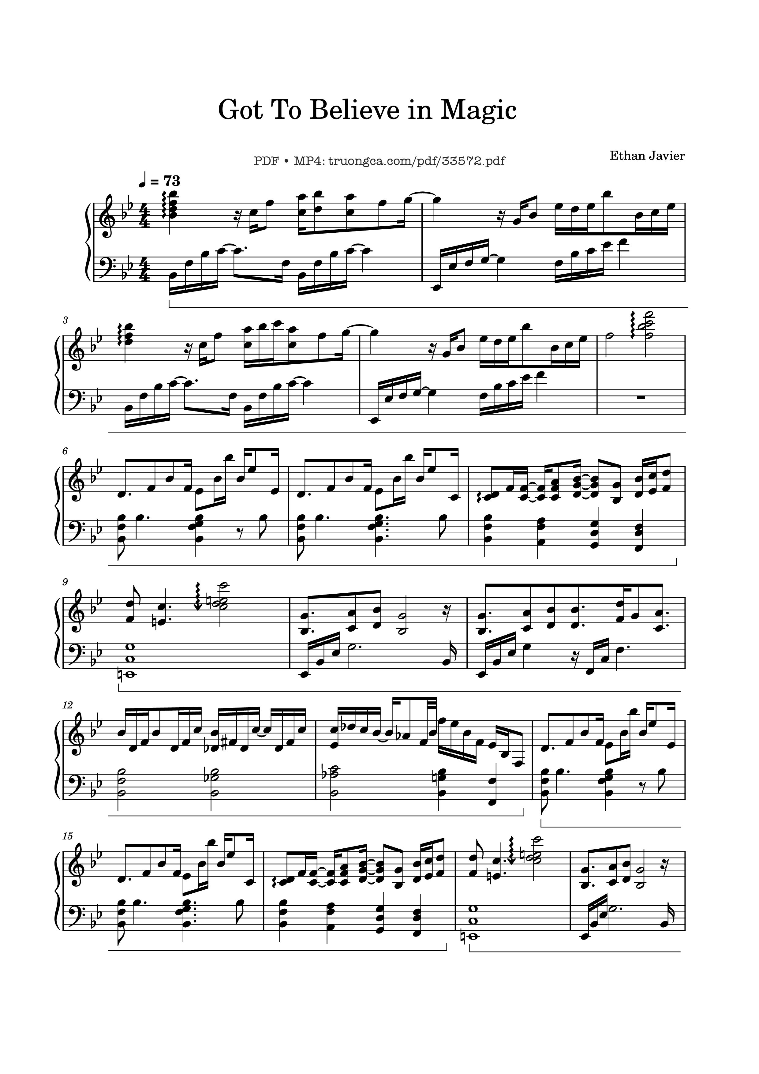Sheet PDF of Got To Believe in Magic Piano
