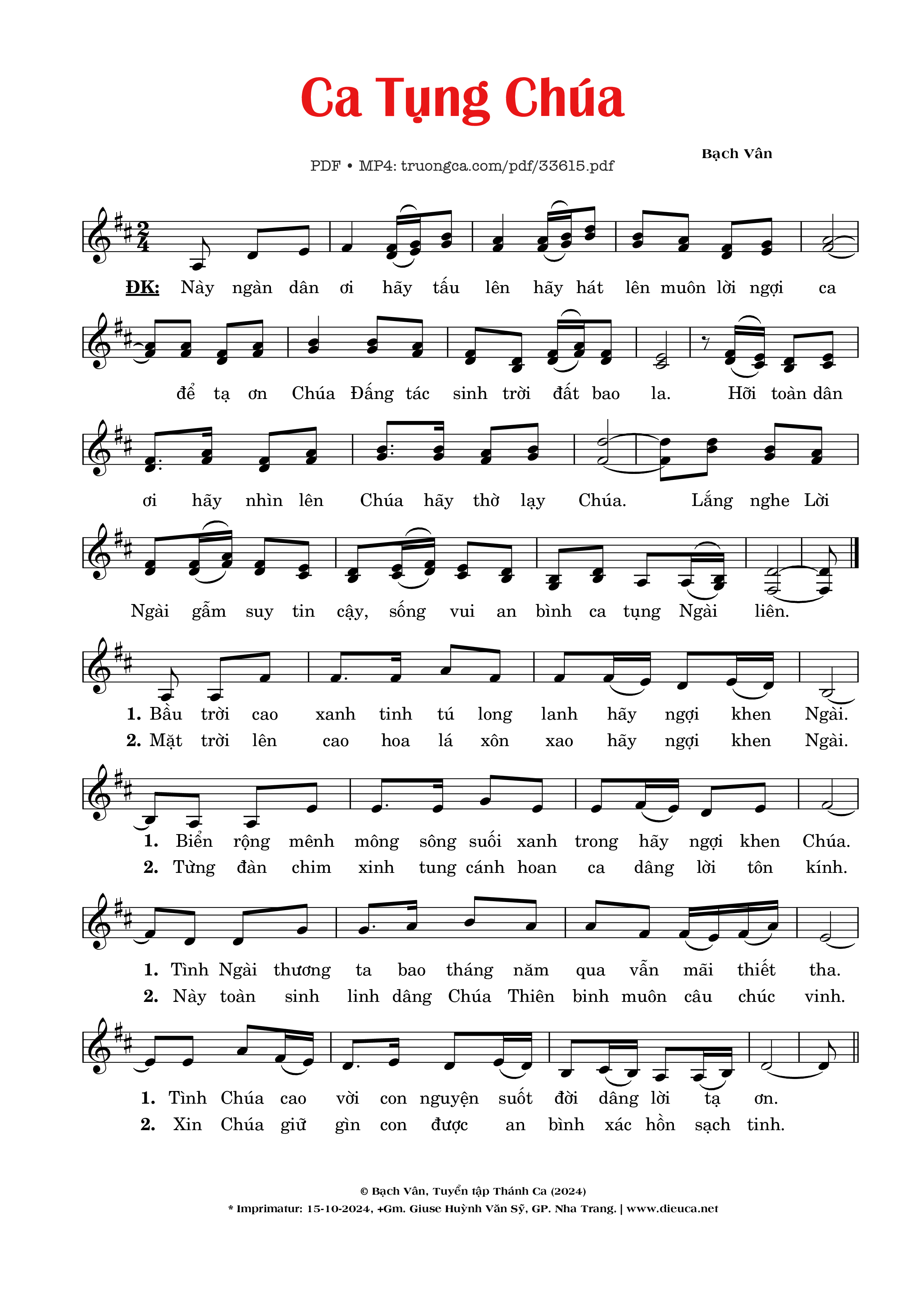 Ca Tụng Chúa - Bạch Vân