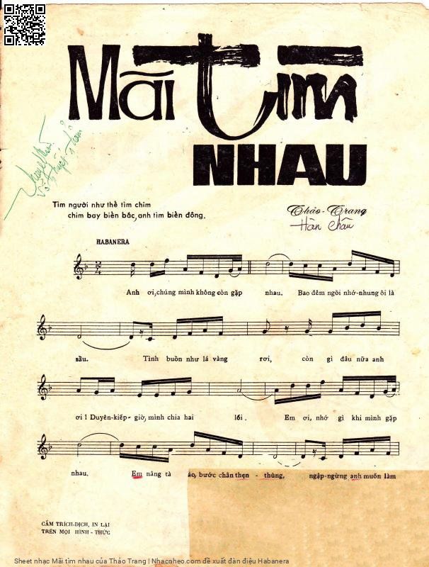 Page 2 of Sheet music PDF Mãi tìm nhau - Thảo Trang