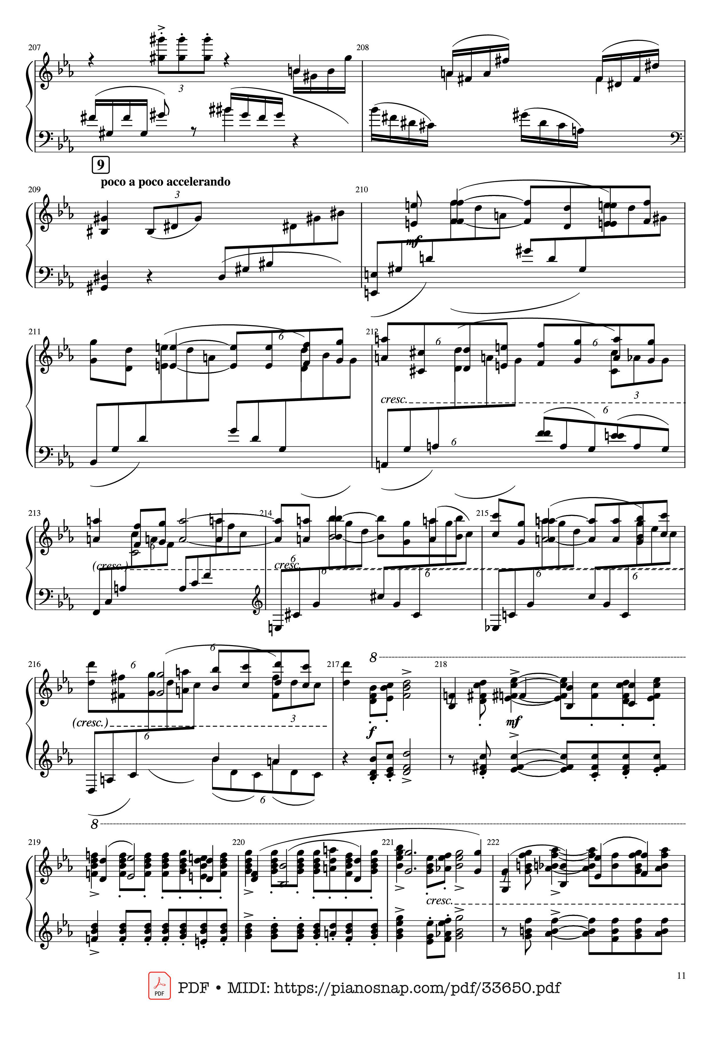 Page 11 of Sheet music PDF Piano Piano Concerto No.2 Op.18 - Rachmaninov - Serguei Rachmaninoff