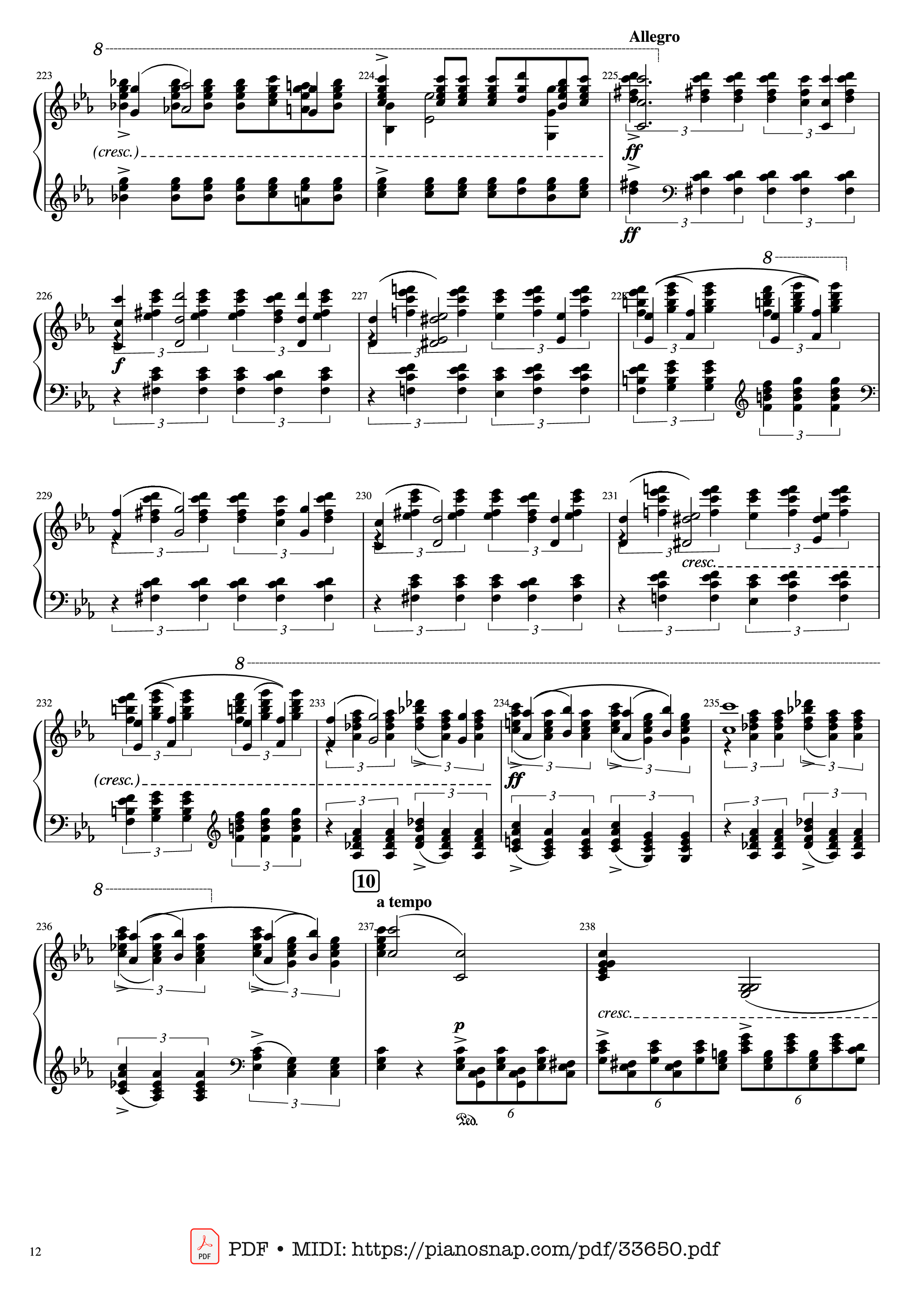 Page 12 of Sheet music PDF Piano Piano Concerto No.2 Op.18 - Rachmaninov - Serguei Rachmaninoff