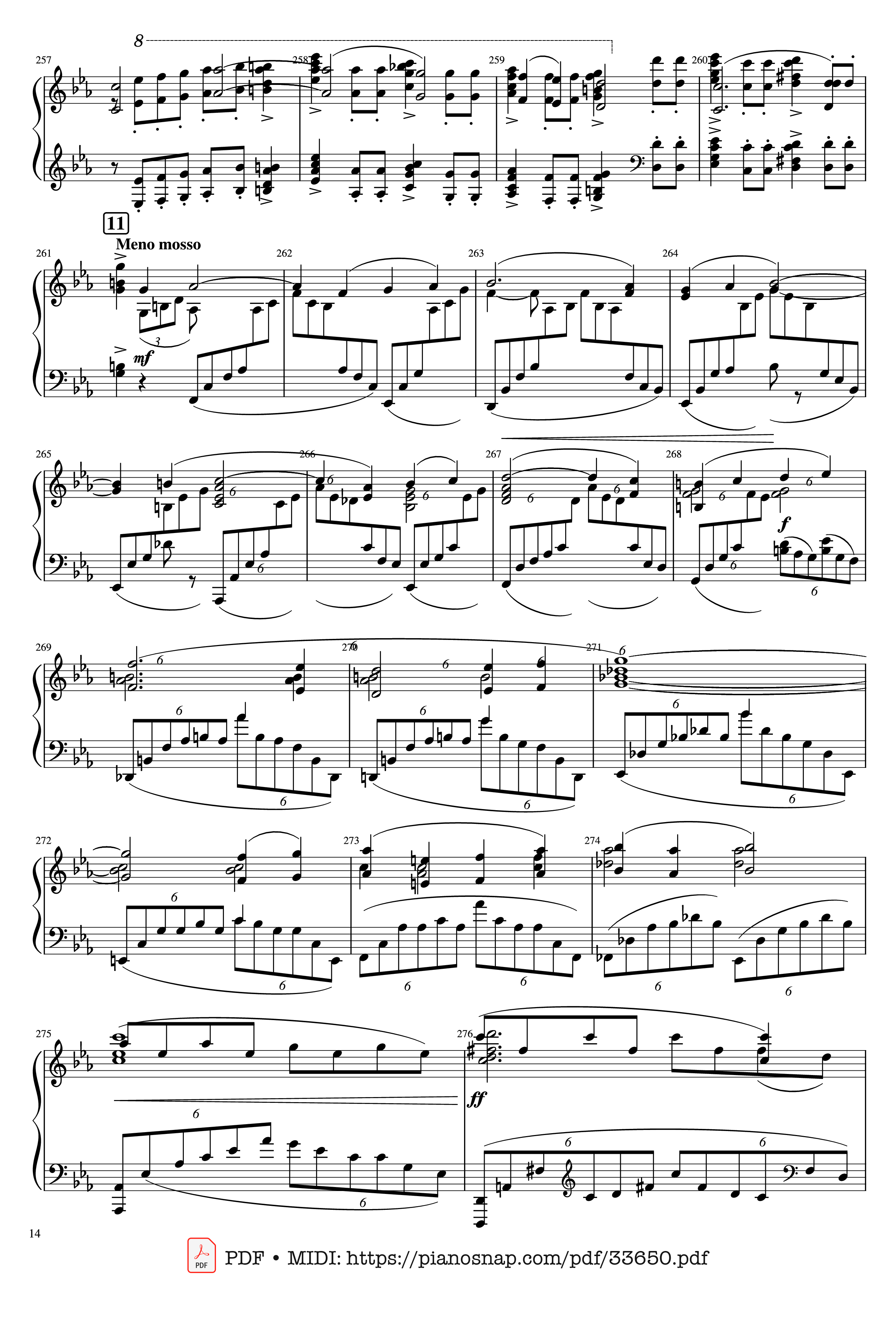 Page 14 of Sheet music PDF Piano Piano Concerto No.2 Op.18 - Rachmaninov - Serguei Rachmaninoff