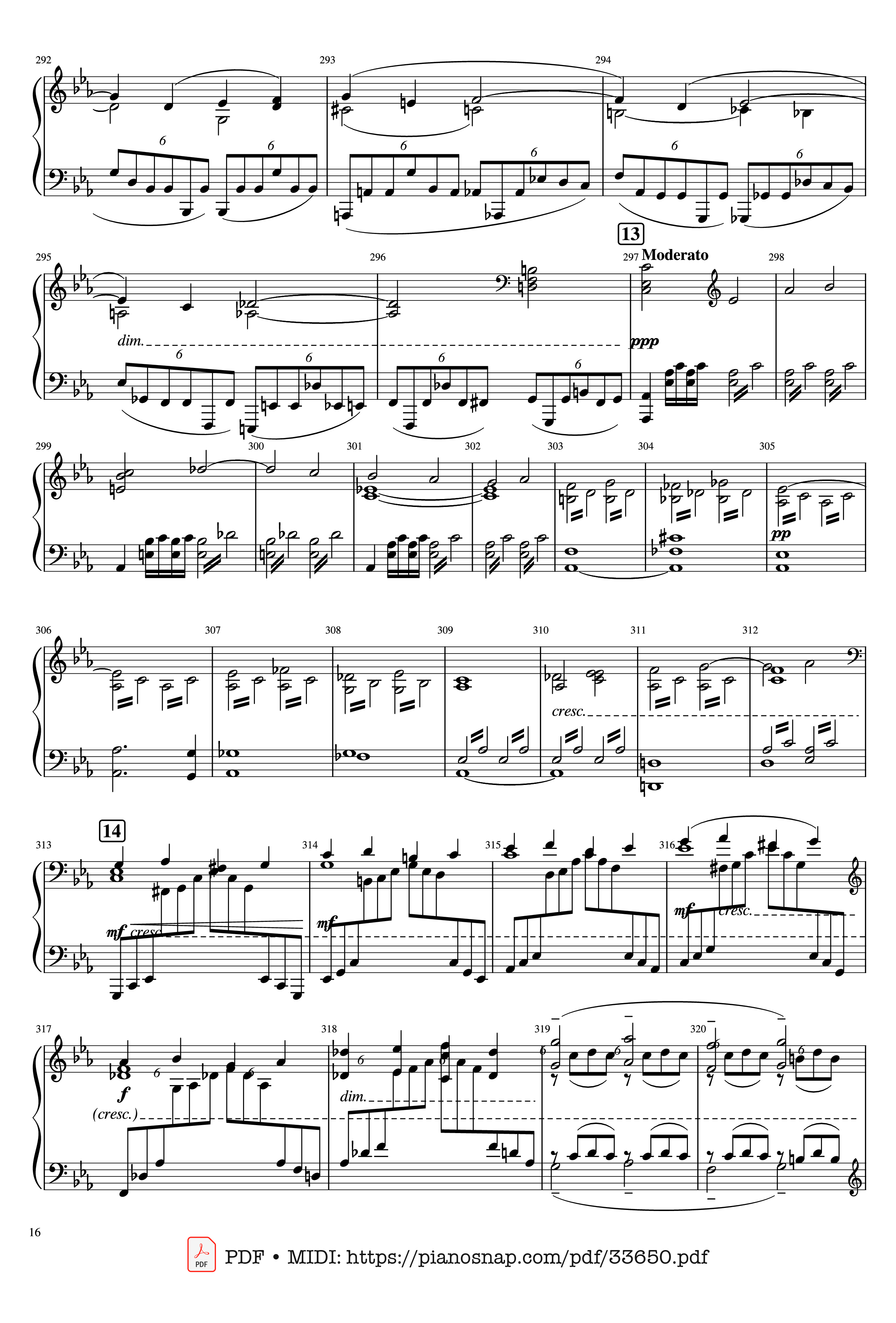 Page 16 of Sheet music PDF Piano Piano Concerto No.2 Op.18 - Rachmaninov - Serguei Rachmaninoff