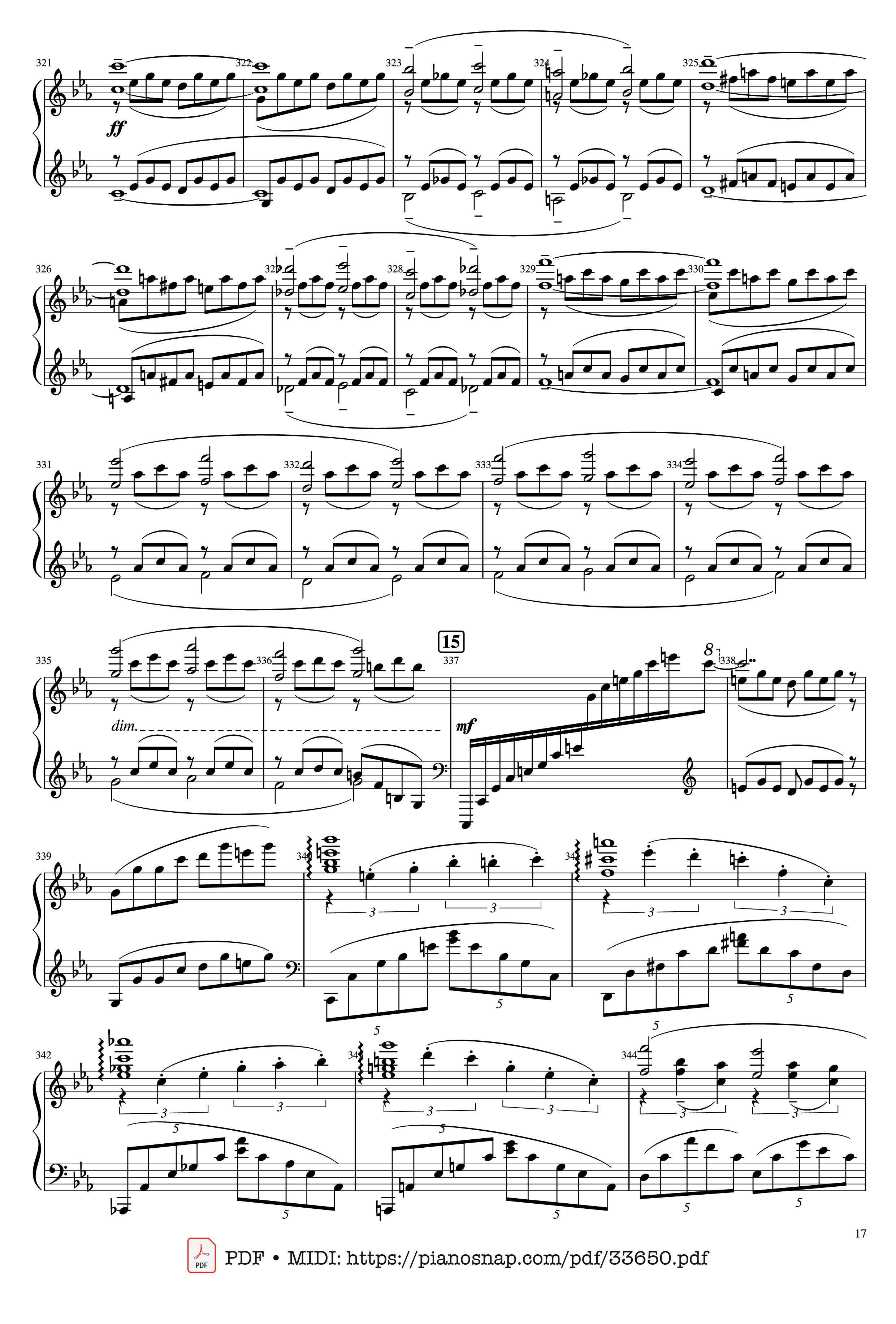 Page 17 of Sheet music PDF Piano Piano Concerto No.2 Op.18 - Rachmaninov - Serguei Rachmaninoff