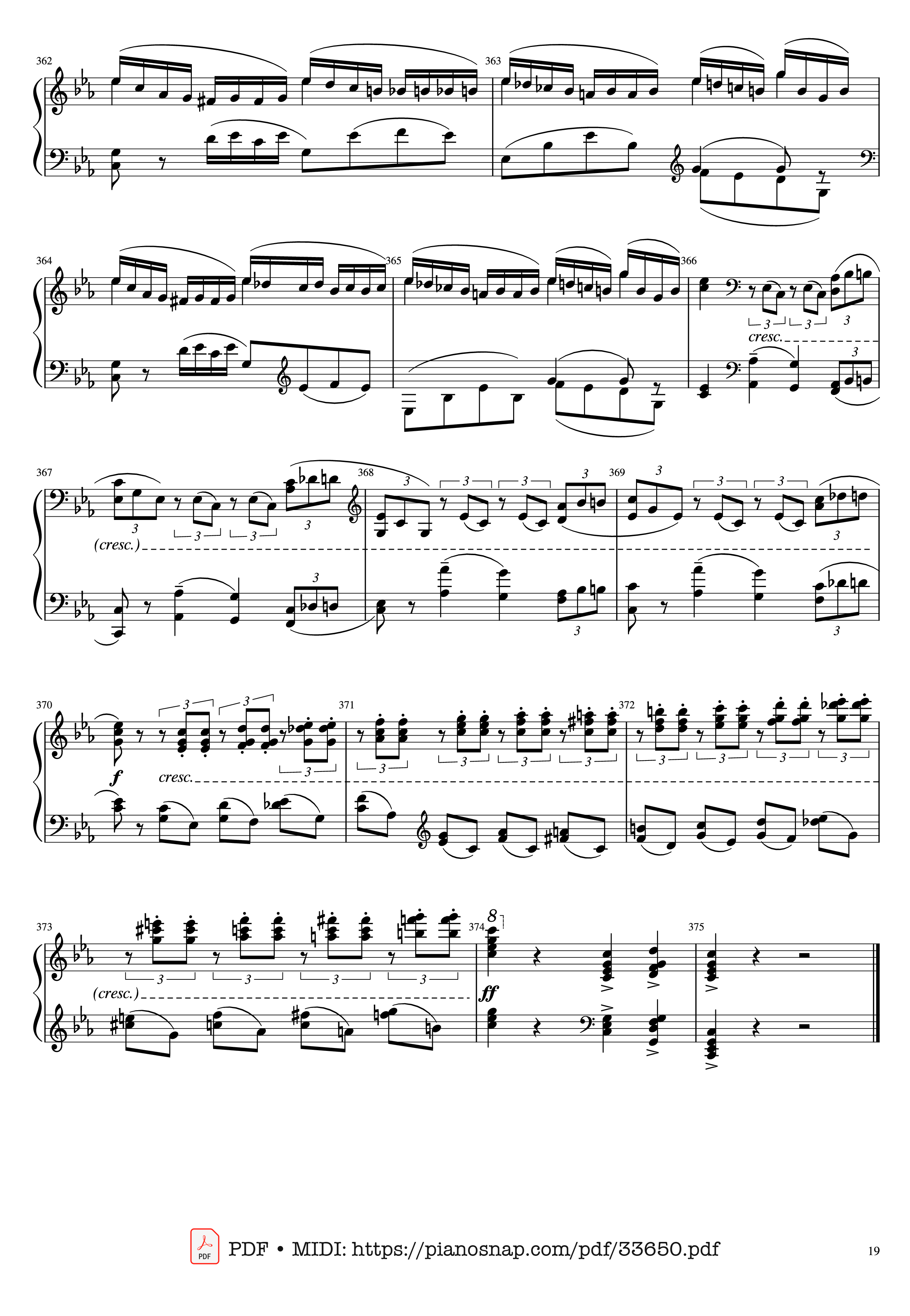 Page 19 of Sheet music PDF Piano Piano Concerto No.2 Op.18 - Rachmaninov - Serguei Rachmaninoff