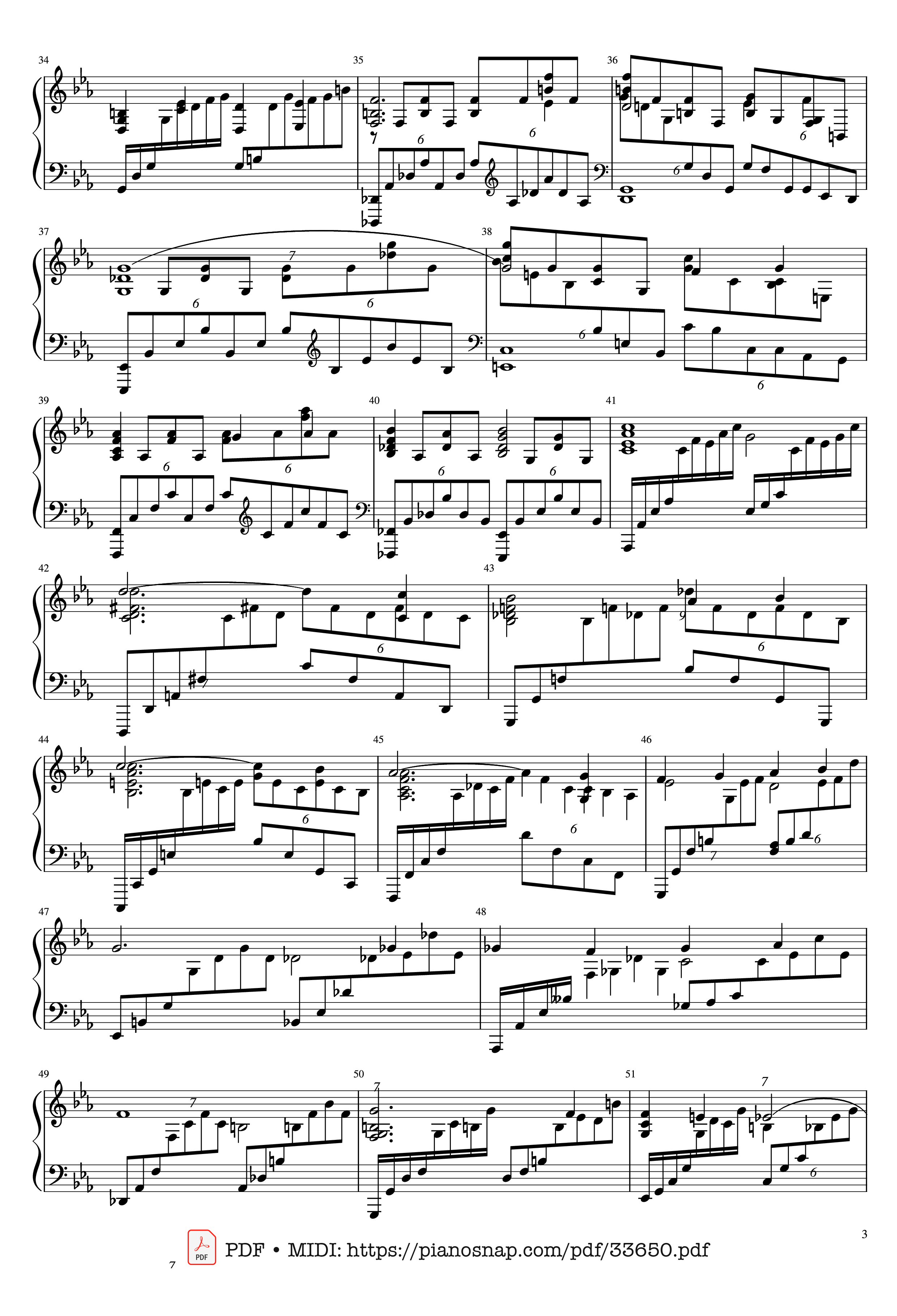 Page 3 of Sheet music PDF Piano Piano Concerto No.2 Op.18 - Rachmaninov - Serguei Rachmaninoff