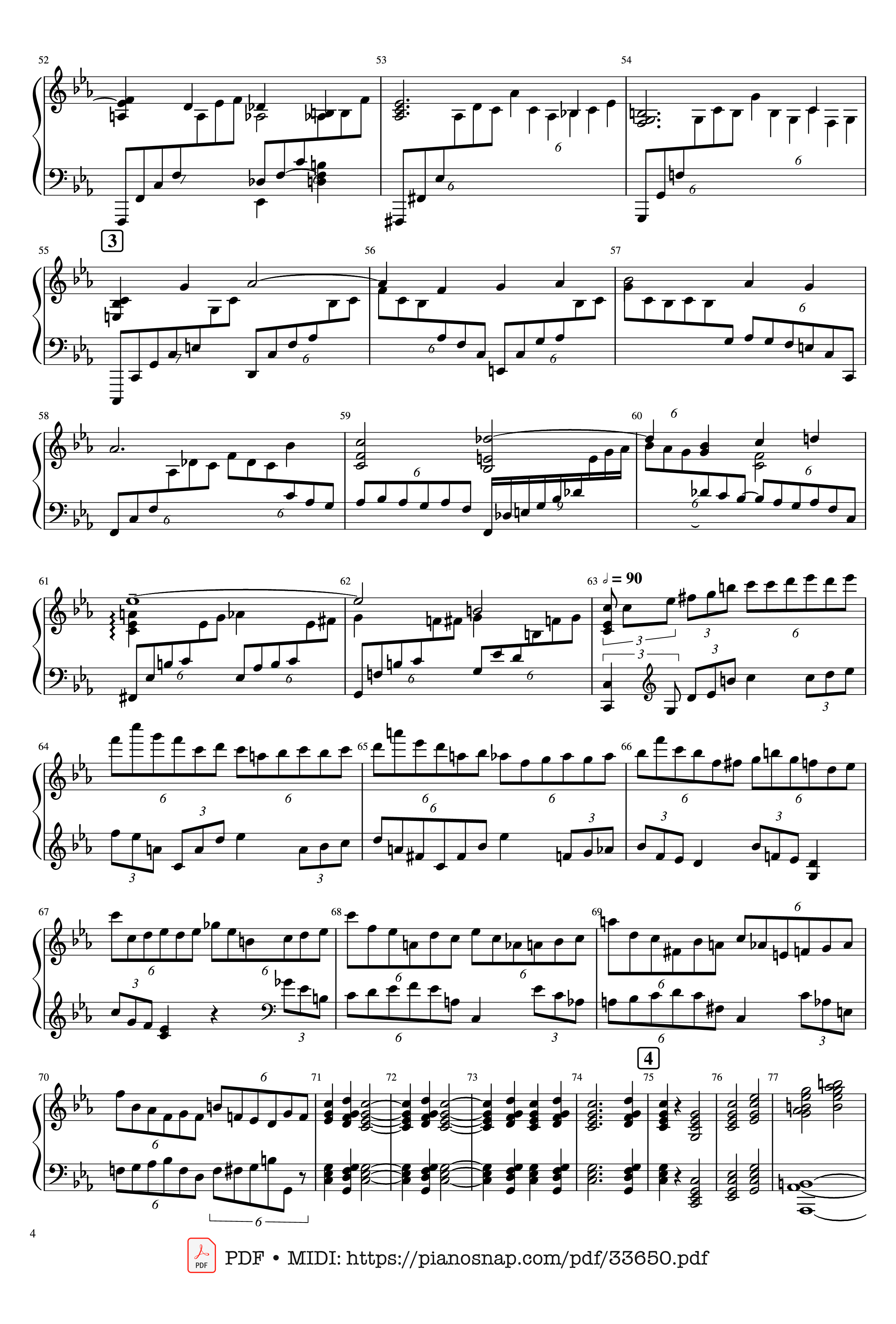 Page 4 of Sheet music PDF Piano Piano Concerto No.2 Op.18 - Rachmaninov - Serguei Rachmaninoff