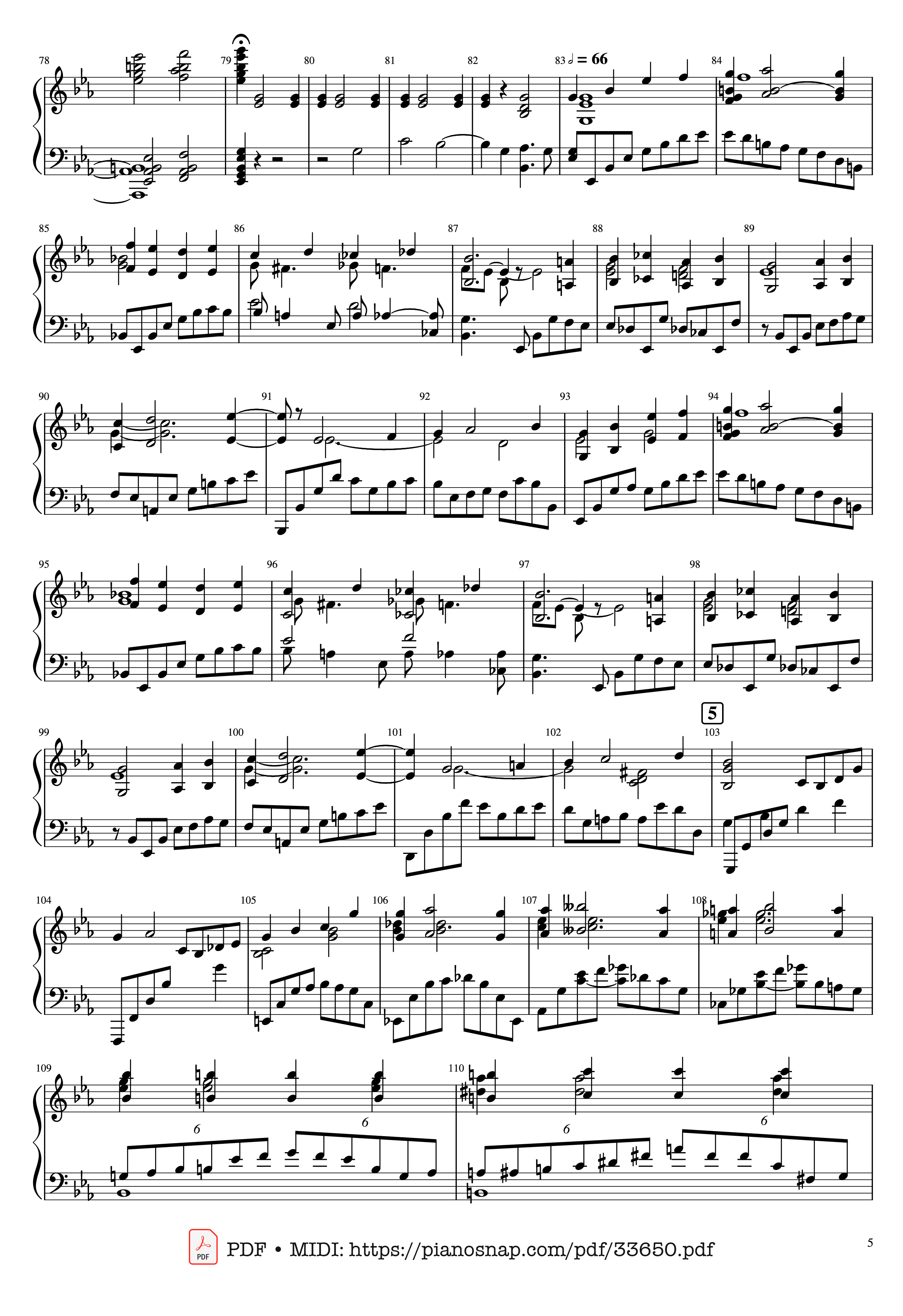 Page 5 of Sheet music PDF Piano Piano Concerto No.2 Op.18 - Rachmaninov - Serguei Rachmaninoff