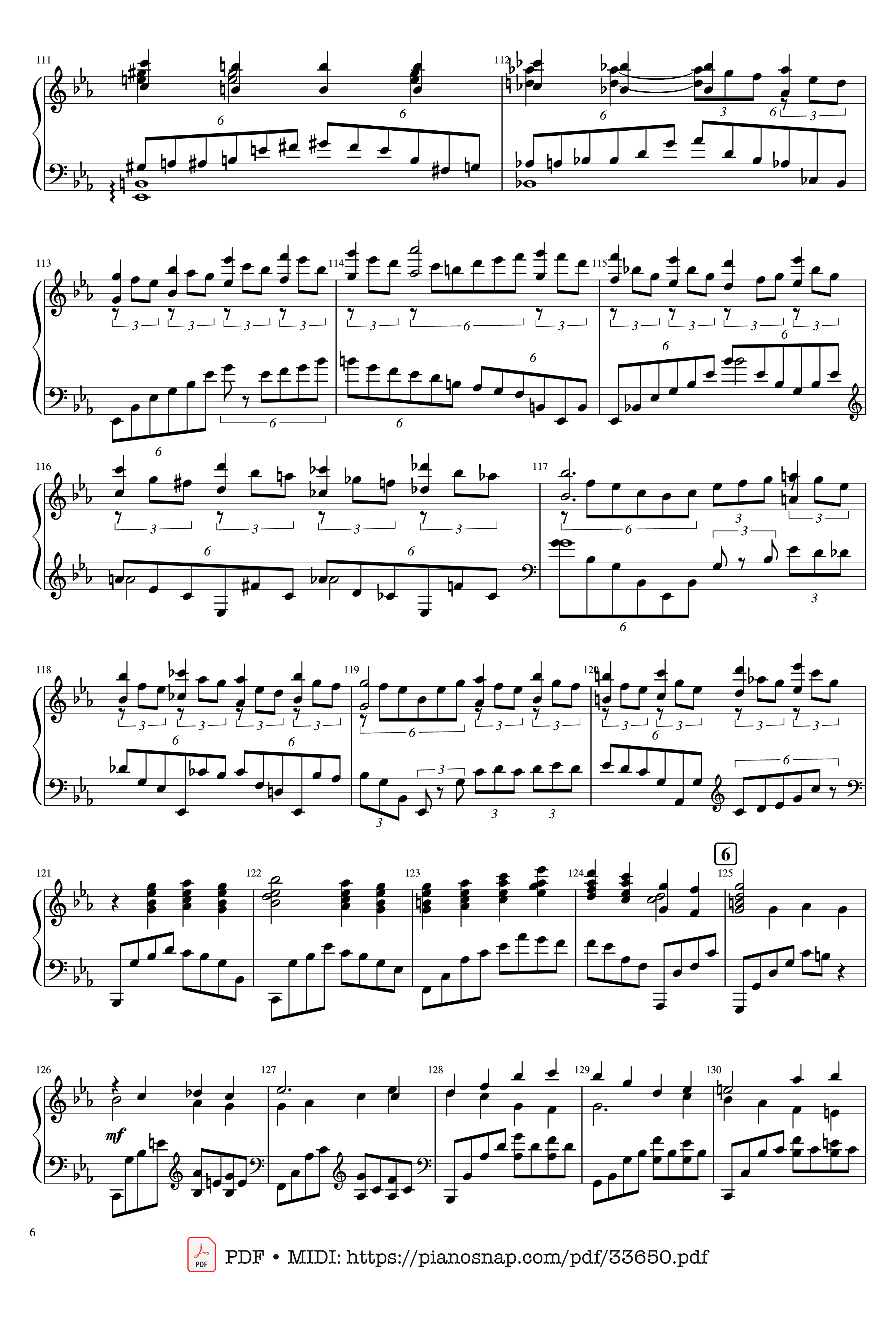 Page 6 of Sheet music PDF Piano Piano Concerto No.2 Op.18 - Rachmaninov - Serguei Rachmaninoff