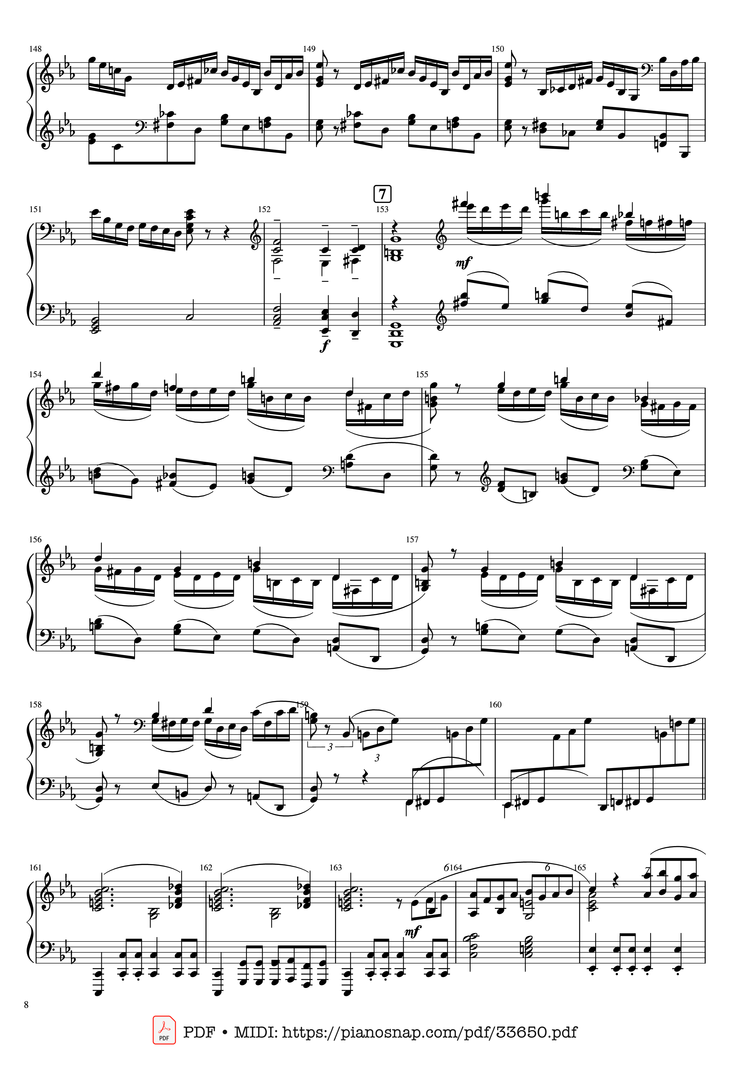 Page 8 of Sheet music PDF Piano Piano Concerto No.2 Op.18 - Rachmaninov - Serguei Rachmaninoff
