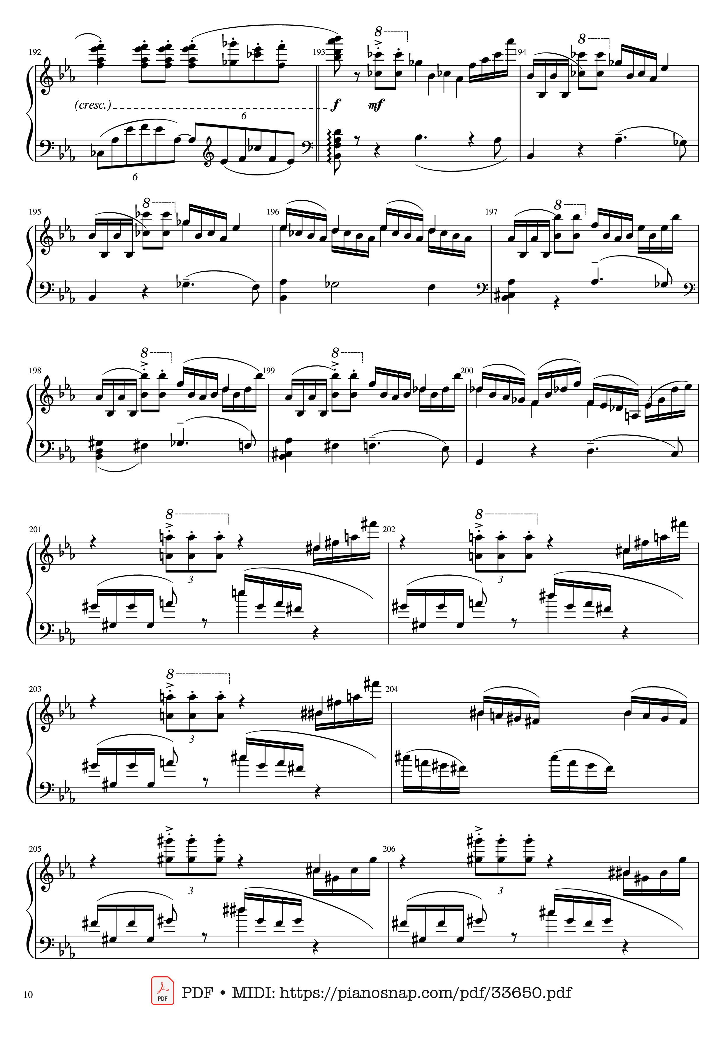 Page 10 of Sheet music PDF Piano Piano Concerto No.2 Op.18 - Rachmaninov - Serguei Rachmaninoff
