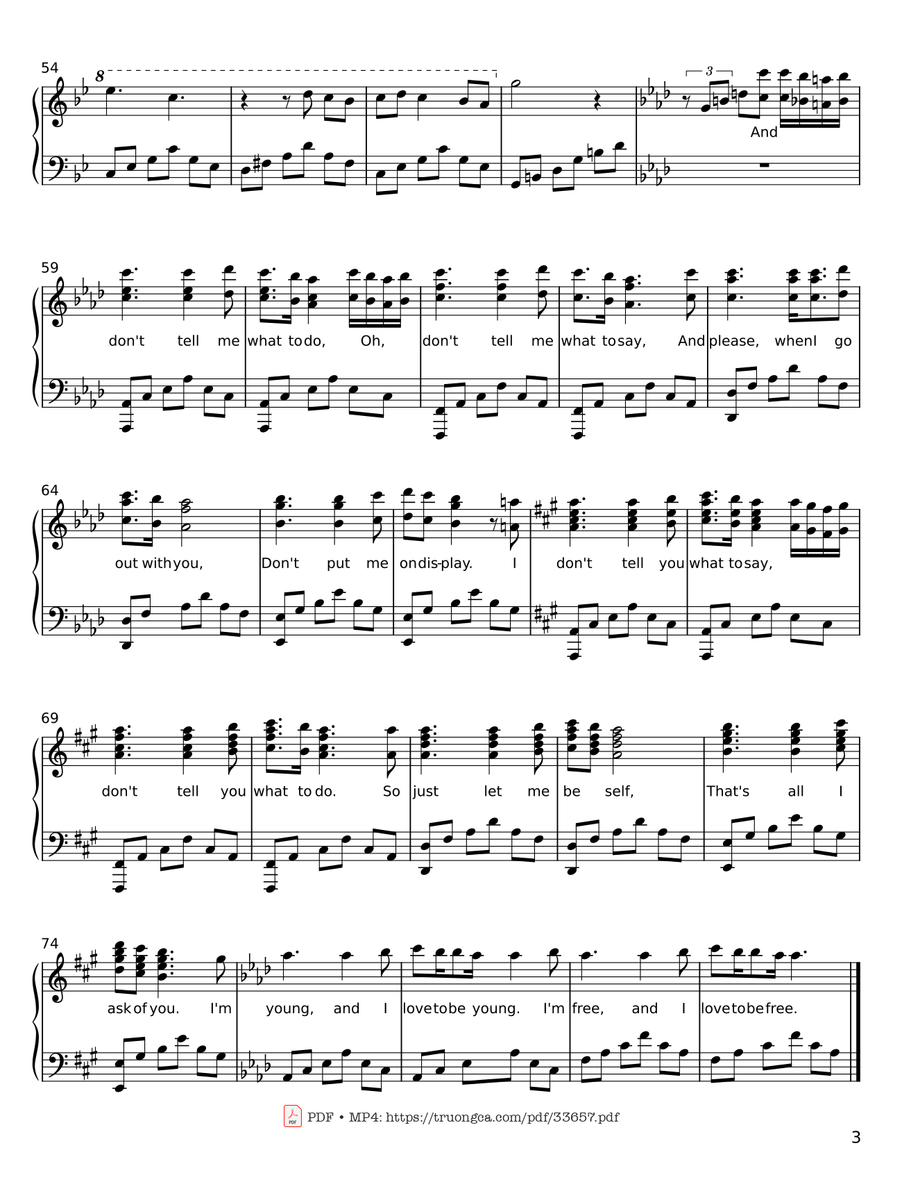 Page 3 of Sheet music PDF You Don