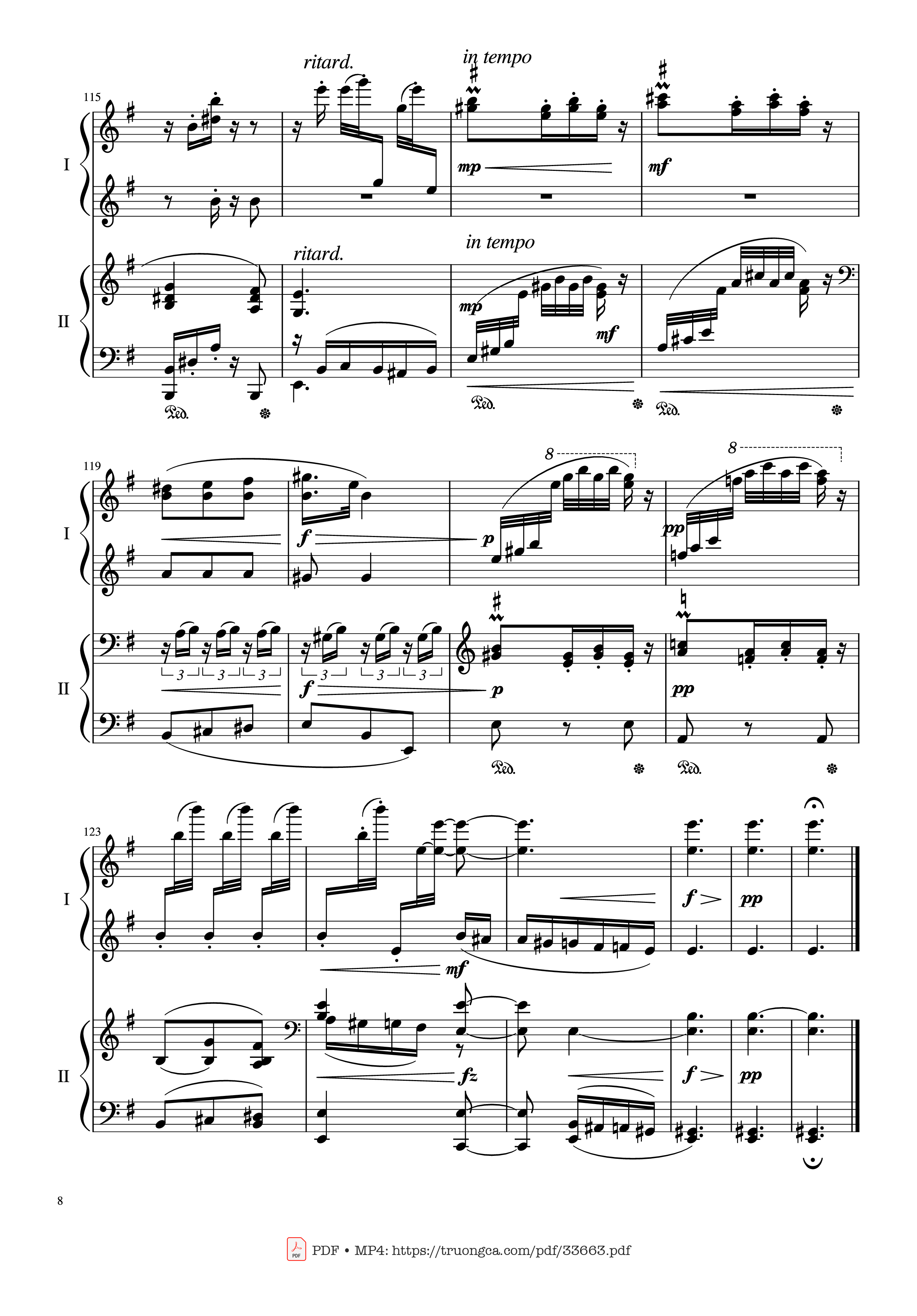 Page 8 of Sheet music PDF Piano Slavonic Dances, Op.72 No.2 Piano Four Hand - Antonin Leopold Dvorak