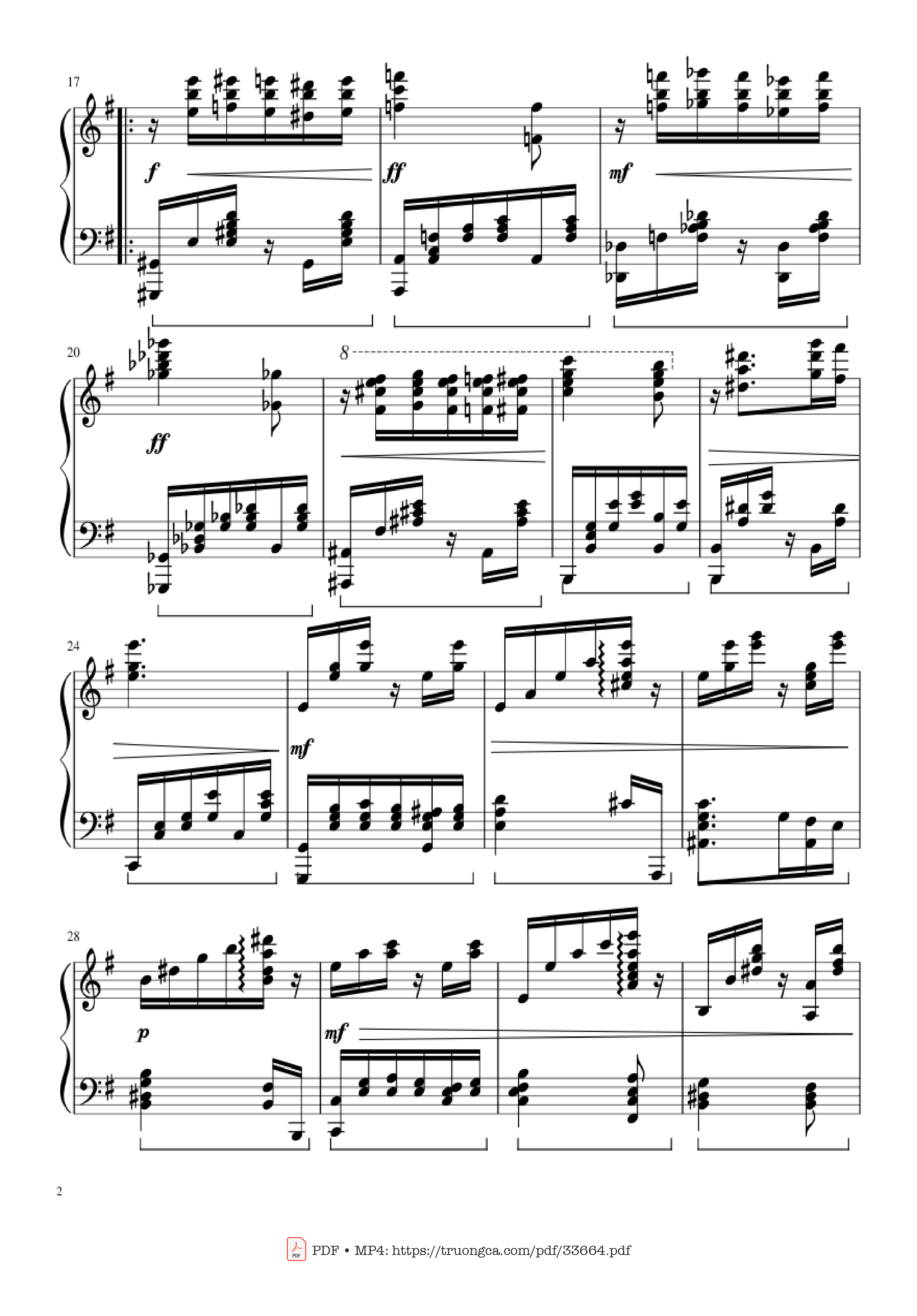 Page 2 of Sheet music PDF Piano Slavonic Dances, Op.72 No.2 Piano Solo - Antonin Leopold Dvorak