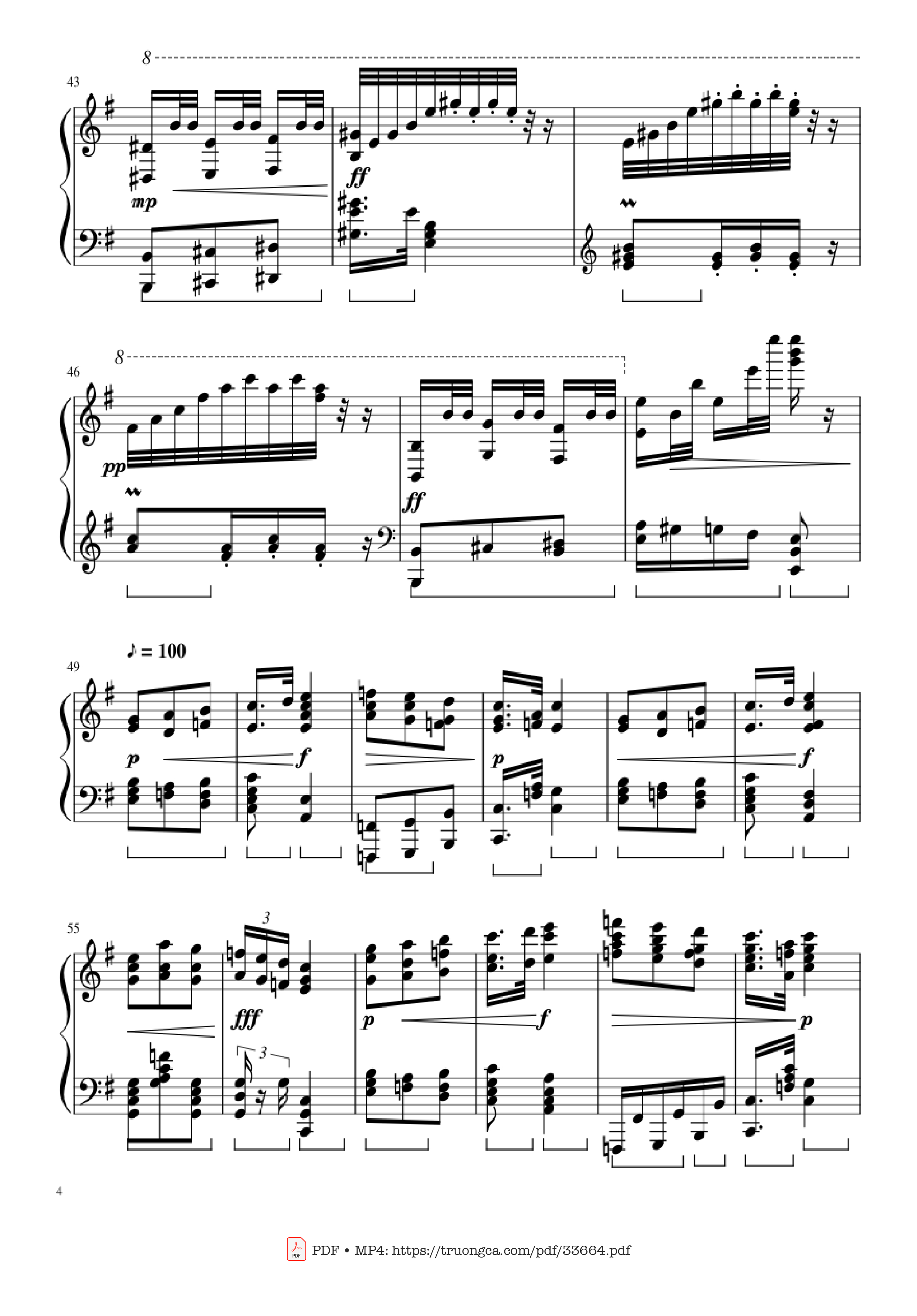 Page 4 of Sheet music PDF Piano Slavonic Dances, Op.72 No.2 Piano Solo - Antonin Leopold Dvorak