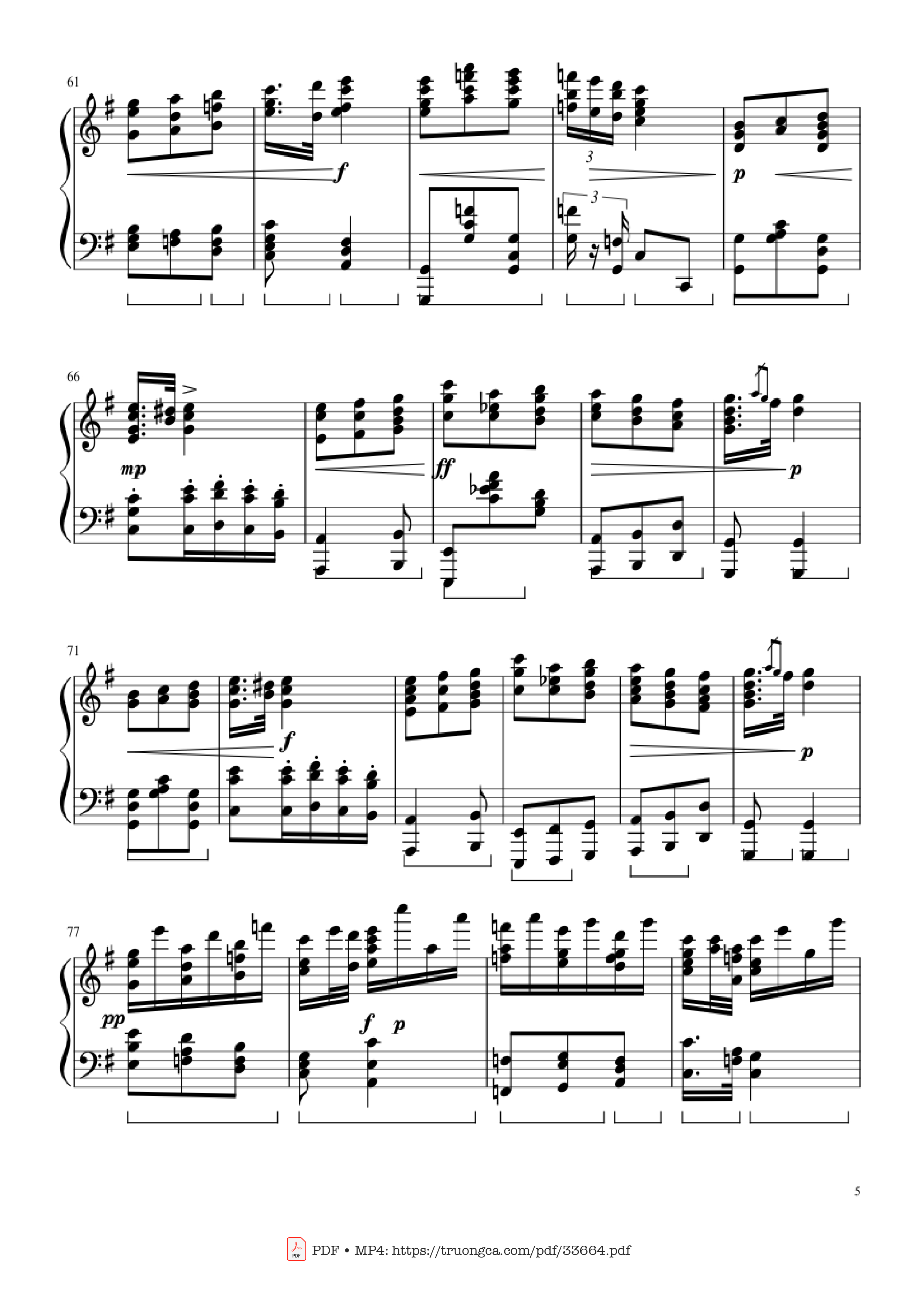 Page 5 of Sheet music PDF Piano Slavonic Dances, Op.72 No.2 Piano Solo - Antonin Leopold Dvorak